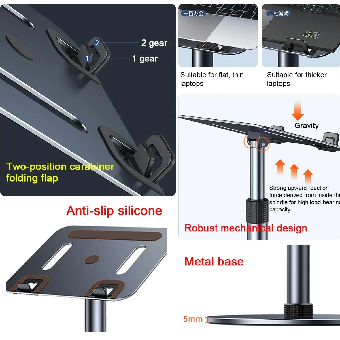 supporto da scrivania per computer, Supporto portatile for laptop, supporto universale for proiettore