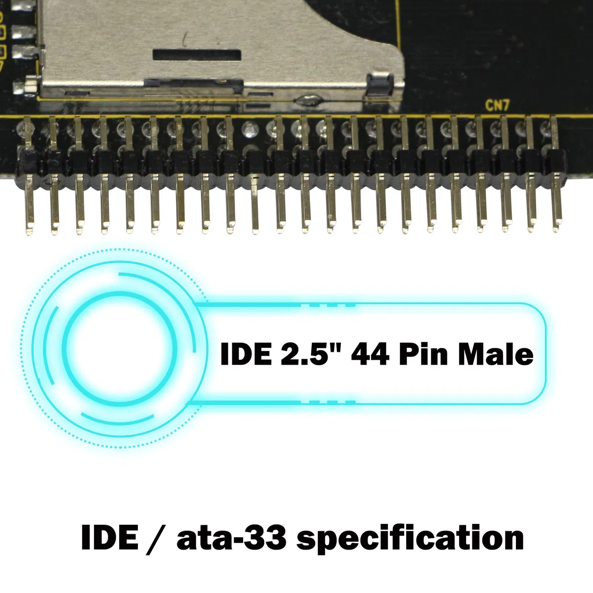 GINTOOYUN Adattatore da scheda SD a IDE da 6,3 cm, da scheda di memoria SD SDHC SDXC MMC a IDE da 2,5 pollici, adattatore convertitore maschio a 44 pin