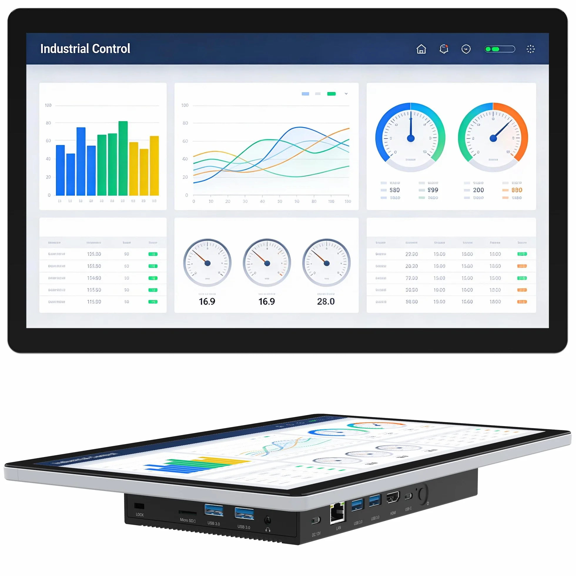 Pannello PC All in One HEIGAOLAPC Win11 Pro, monitor touch screen da 13,3 pollici, N5100, 8 GB RAM, 128 GB ROM, PC integrato Touchscreen 1920 x 1080, Wifi5.0, USB3.0 x 4, RS232, HDMI2.0, USB Type-C