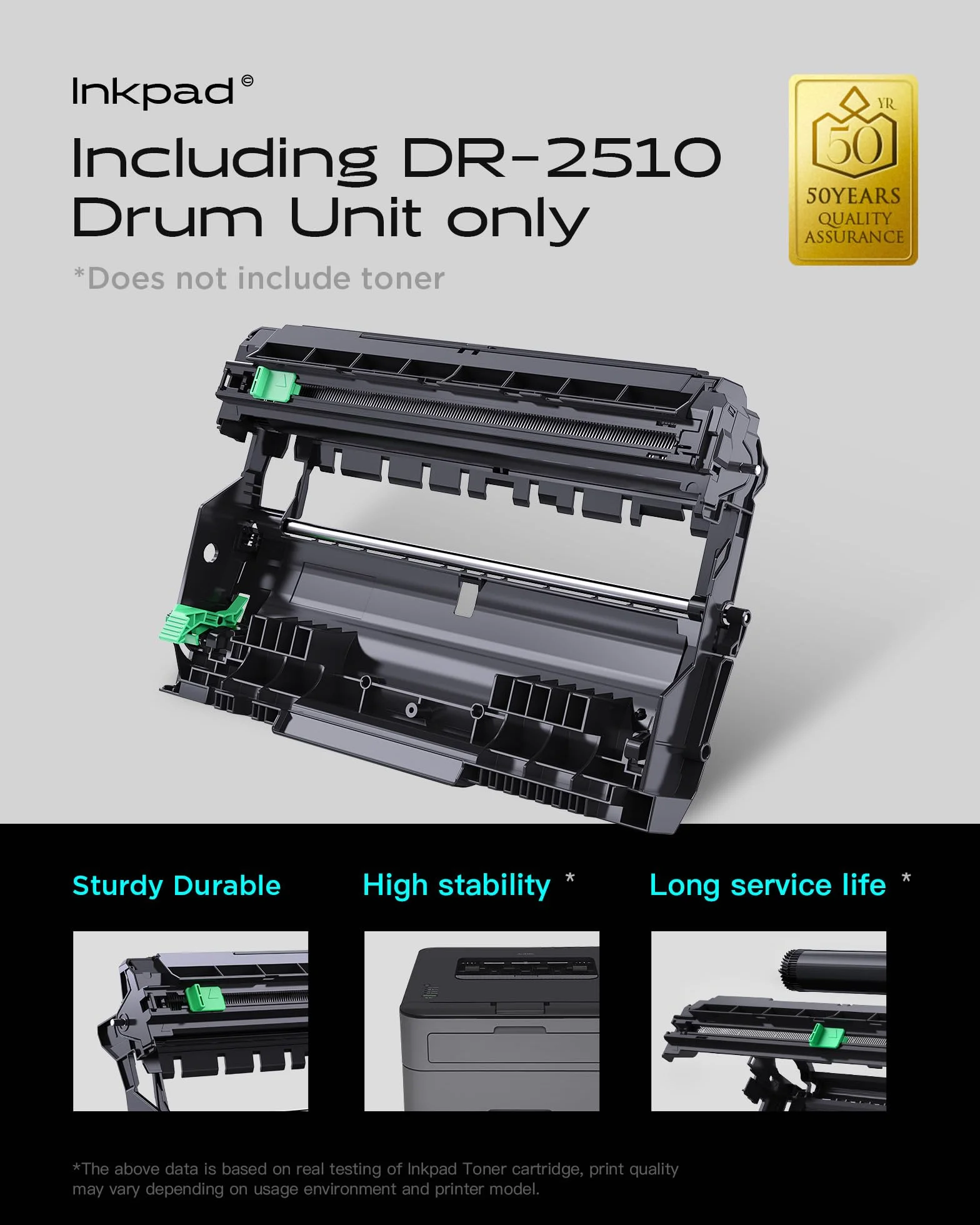 iNKPAD DR2510 unità Tamburo Compatibile con Brother TN2510 TN2510XL per HL-L2400DW HL-L2445DW DCP-L2660DW DCP-2620DW MFC-L2800DW MFC-L2860DW