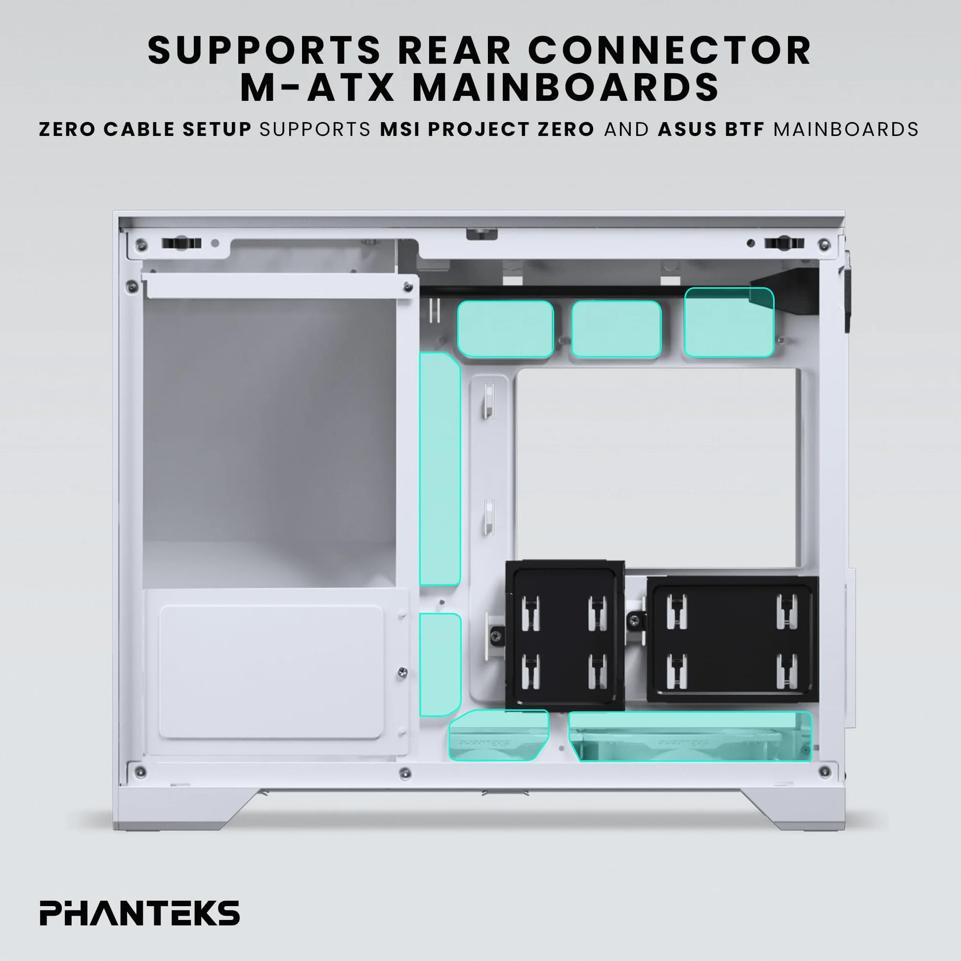 Phanteks XT V3, Case Gaming Compatto Micro-ATX, Vetro Temprato Frontale e Laterale, 3 Ventole D-RGB da 120mm incluse, Supporto Radiatore da 360mm, Bianco