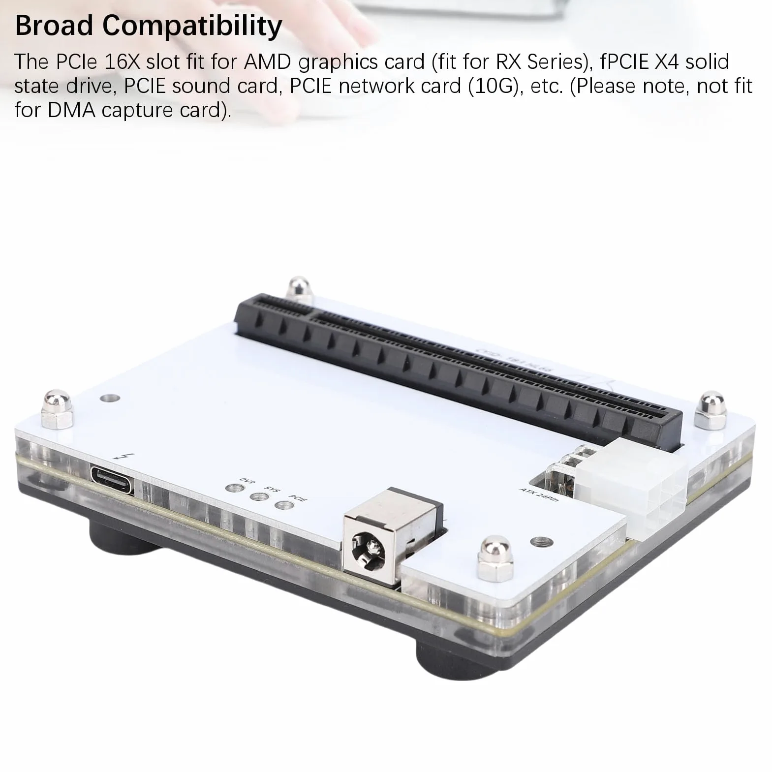 Tosuny Dock GPU Esterno, 3, 4 USB4, per Computer Portatili e Desktop | PCIe 16X Slot, Fit Series, Hot Swap, SFX Bracket, for Laptop PC