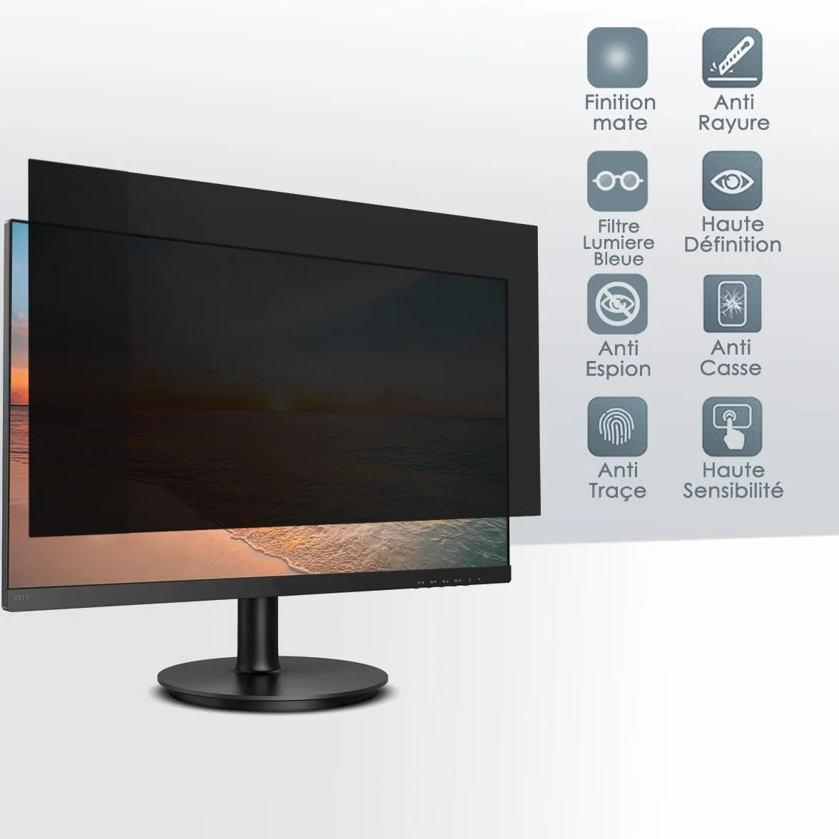 KARYLAX - Protezione schermo anti-spia, anti luce blu, pellicola protettiva Privacy compatibile per Lenovo ThinkVision P27h 27"