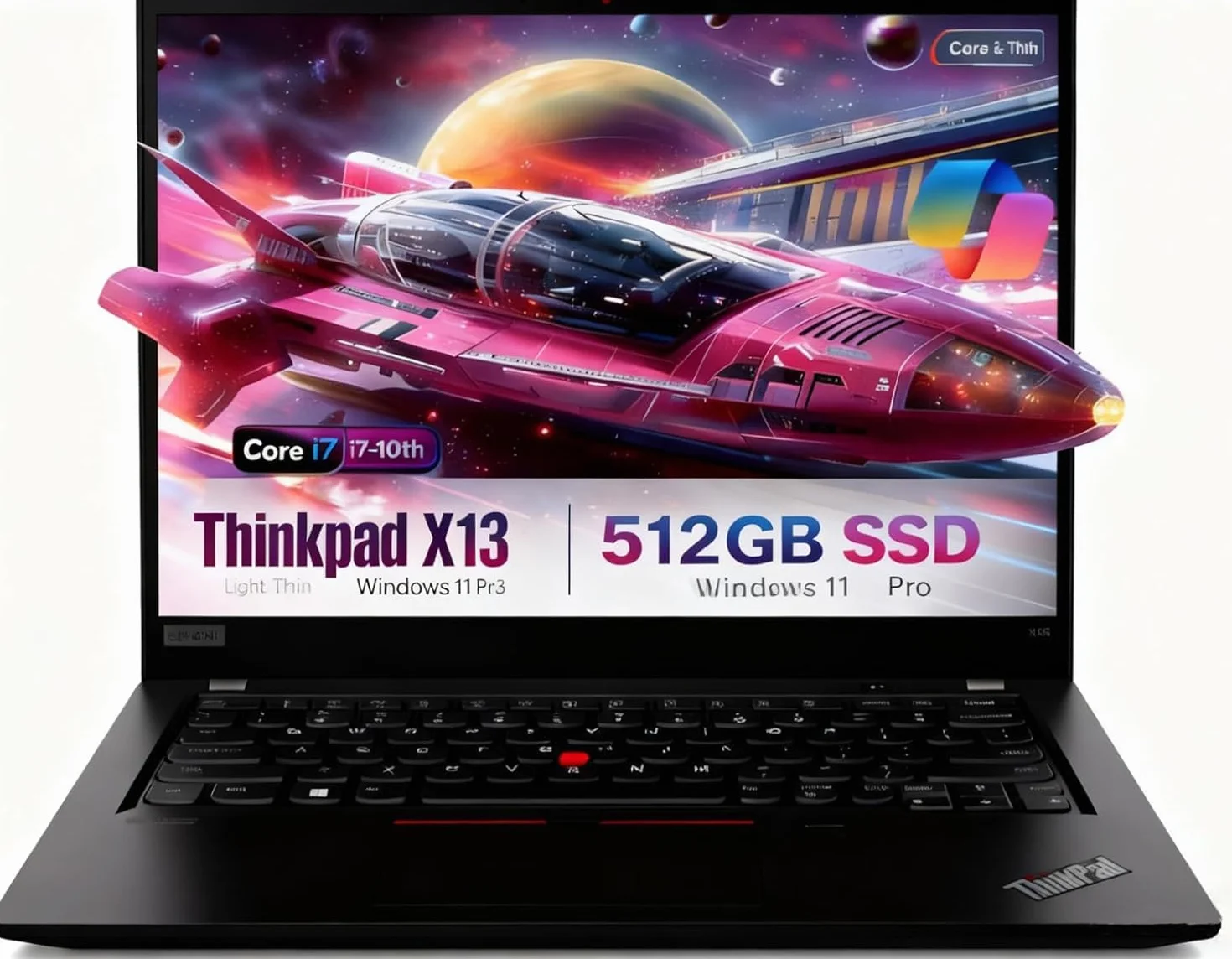 Lenovo ThinkPad X13 Gen 1 Business Laptop, 13.3 Inch FHD Notebook, Intel Core i7-10510U, 8GB RAM, 512GB SSD, US QWERTY Keyboard, Windows 11 Pro (ricondizionato)
