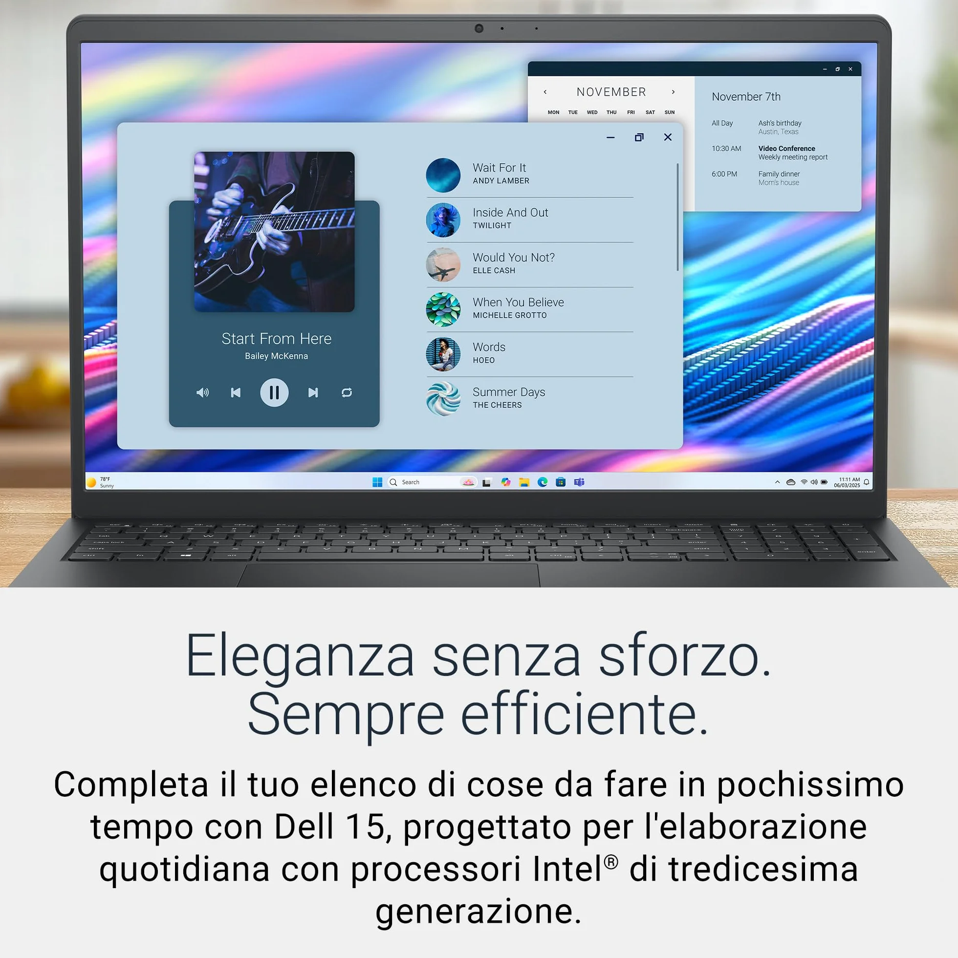 Dell 15 Laptop DC15250, 15,6" FHD 120Hz Antiriflesso, Intel Core i5-1334U, 16GB RAM, 512GB SSD, Intel UHD, Windows 11 Home, QWERTY Italiano, Carbon Black (Caricatore venduto separatamente)