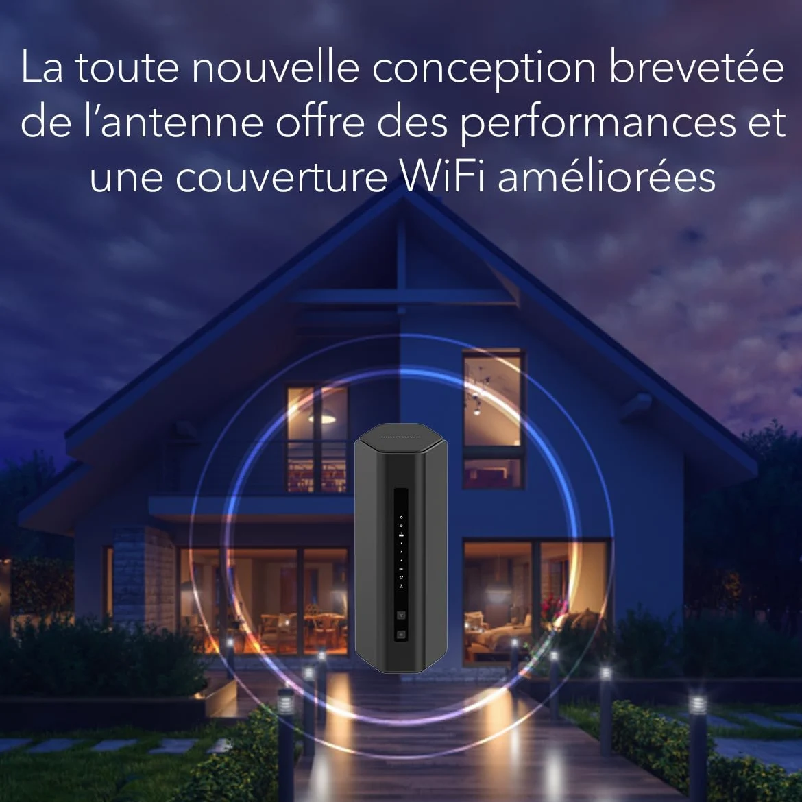 NETGEAR Router WiFi 7 dual band Nighthawk (RS200) - funzioni di sicurezza, velocità Wireless BE6500 (fino a 6,5 Gbps) - copre fino a 185 m2, 80 dispositivi - porta Internet da 2,5 GB