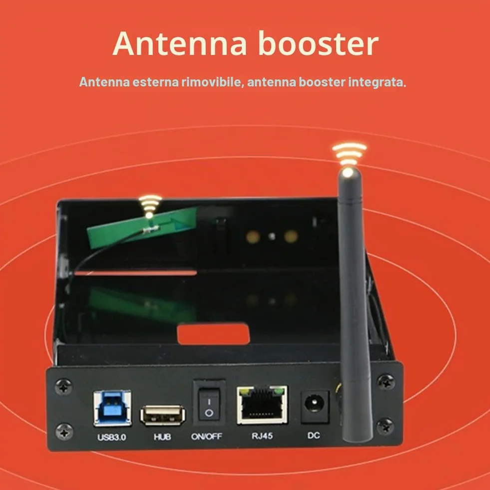 portatile per Hard Disk SSD da 3,5 Pollici USB 3.0 RJ45 Ethernet NAS Server Streaming di Rete Storage per Enclosure Spina UE