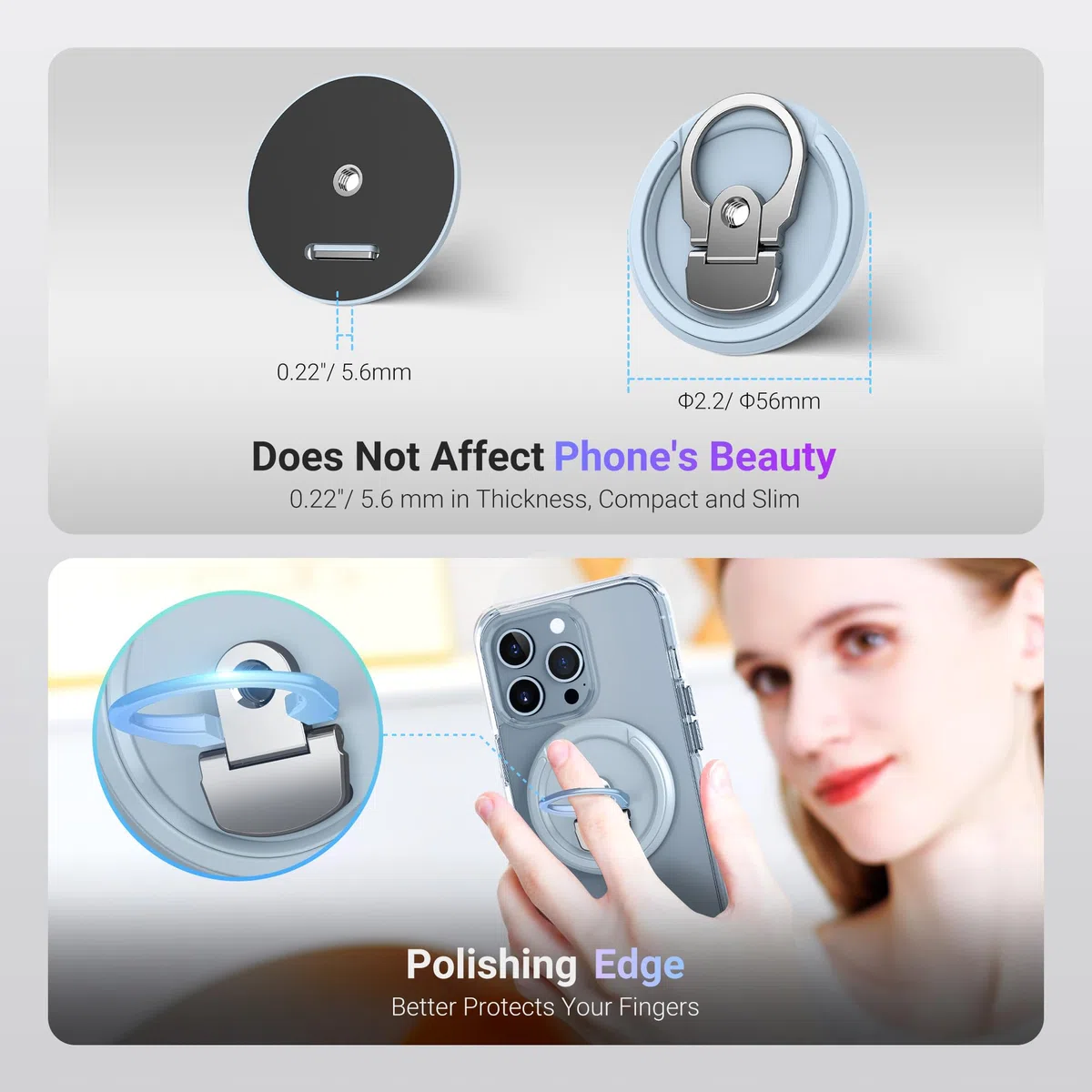 PROfezzion Supporto Porta Fotocamera Continuity in Metallo con per Notebook Mac Macbook Pro Air Compatibile con iPhone 17 16 15 14 13 12 Pro Max, Trasforma il tuo iPhone in una Webcam - Blu