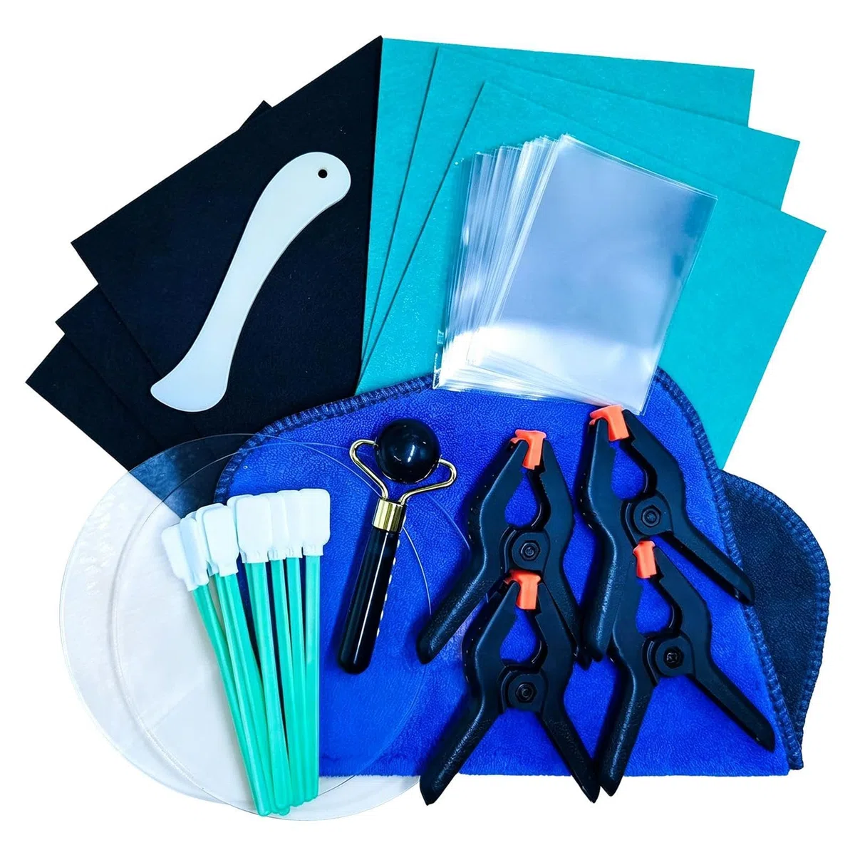 Kit Restauro Card, 28 Pezzi Strumento per Appiattire e Valutare Carte, Kit Pulizia, Cura Card, Per Protezione Domestica, Carte Sportive, di Credito, Photocard, Fiere e Restauro