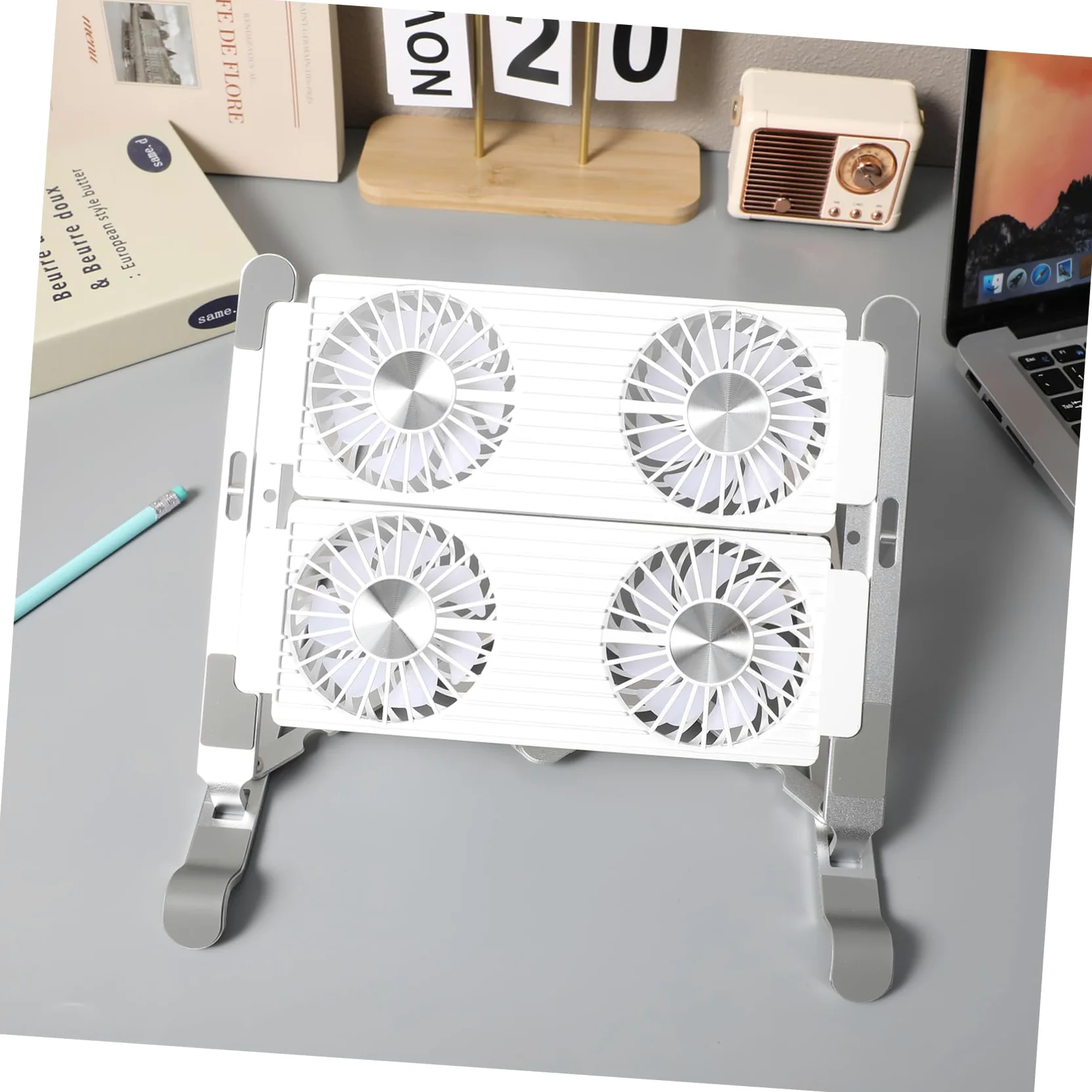 Uonlytech Supporto Ventilato Per Laptop Base Di Raffreddamento Per Computer Portatile Con Ventole Multiple Struttura Stabile e Design Ergonomico Per Uso Quotidiano