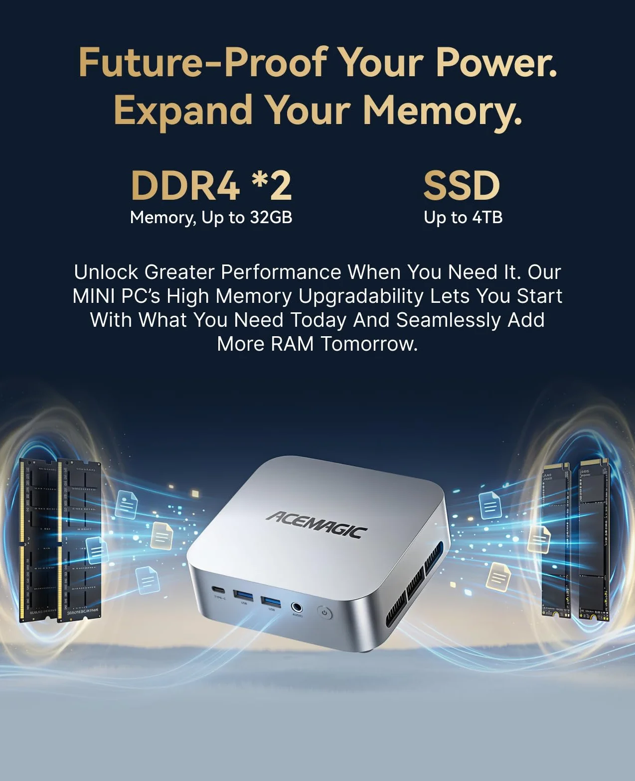 ACEMAGICIAN Kron Mini K1 Mini PC, AMD Ryzen Embedded R2544 (Fino 3,7 GHz), 8GB DDR4 256GB M.2 2280 SSD, Mini Desktop Computer W-11 Pro,Wifi 5/BT4.2/4K UHD, per Ufficio