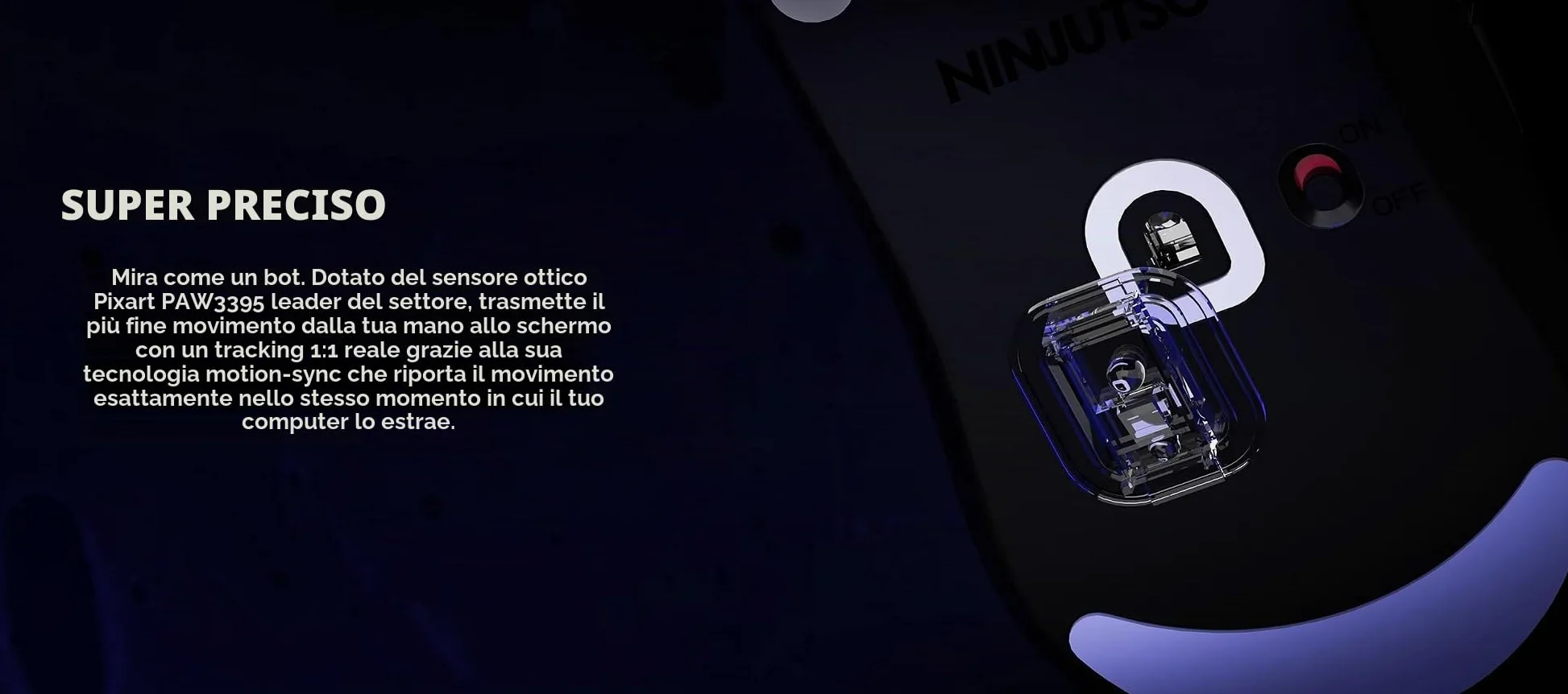 Ninjutso Sora V2 8K Mouse Wireless Gaming (39g) - Sensore AIMNINJA, 26000 DPI, Ricevitore SnappyFire 8K Incluso, Policarbonato, Nero