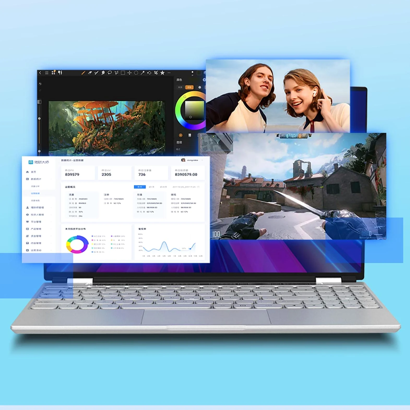 Gaming Laptop Quad Core CPU Dual Band WiFi 15.6 Pollici Business Laptop 16GB RAM Gaming (16G+128G Spina UE)