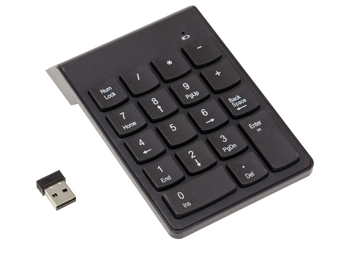 KALEA-INFORMATIQUE Mini tastierino numerico a 18 tasti con collegamento wireless a 2,4 GHz. Compatibile con PC e Mac