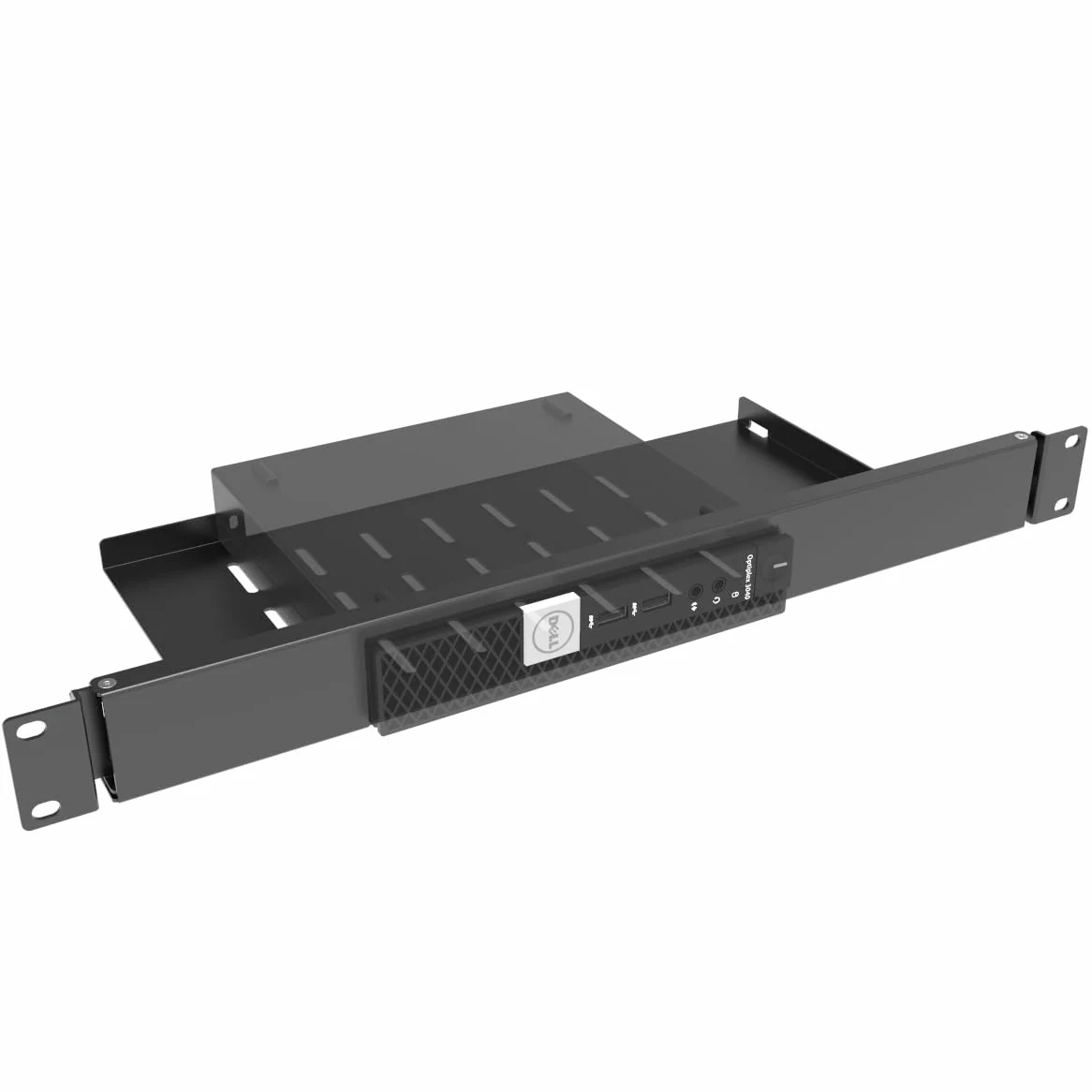 Supporto a rack per rack Dell OptiPlex Micro Form Factor Case-1U incernierato per server rack con connessioni di rete di facile accesso in armadi di rete o server rack da 19"