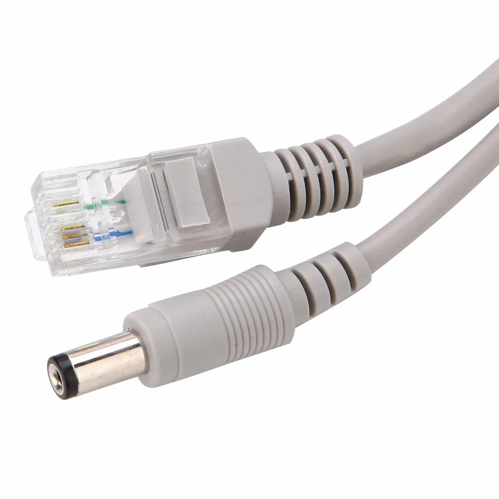 Cavo Ethernet RJ45 DC Ethernet Cavo CCTV Cavo Alimentazione E Dati 10Mbps 100Mbps Per Telecamere IP Sistema NVR(15m-bianco)