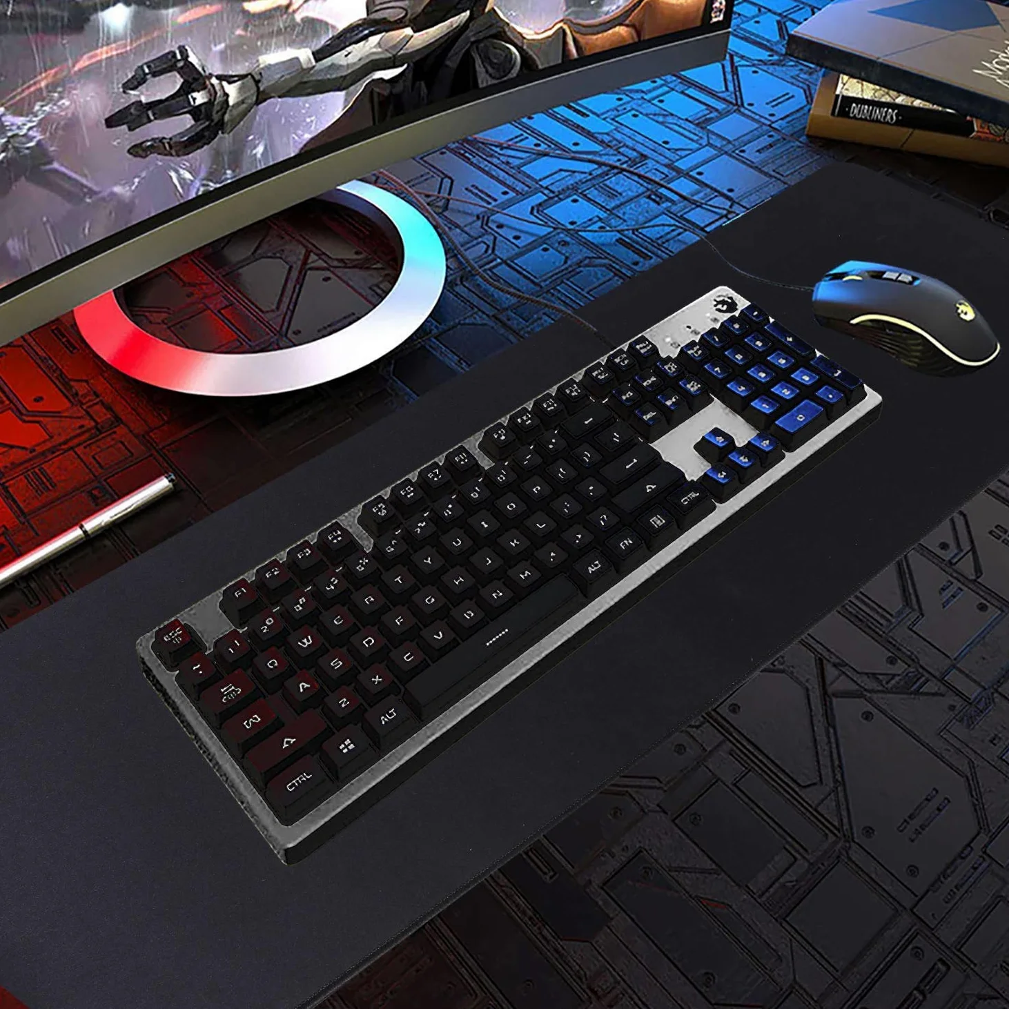 Grande Tappetino Mouse Gaming Impermeabile XXL (900X400X3MM) Ragazza Anime Anime Magiche Mouse Pad Con Una Base In Gomma Antiscivolo, Superficie Liscio Improves Speed And Precision Per Computer