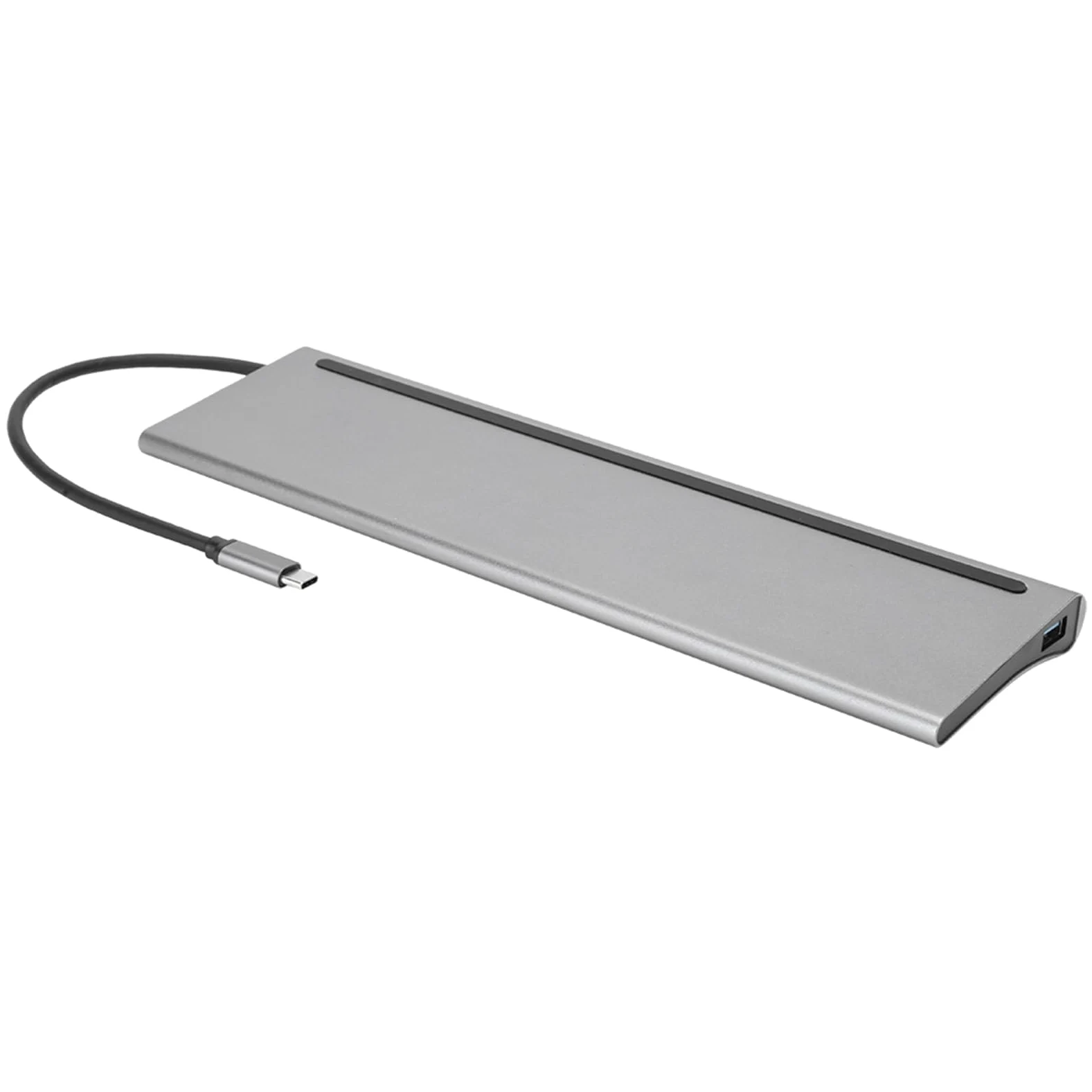 PUSOKEI Docking Station Dual VGA 12 in 1 per Notebook di Tipo C, Hub USB per Disco U, Mouse, Tastiera, PD da 87 W, RJ45, Dock in Lega di Alluminio Connessione Stabile - Ideale per L'uso in Ufficio