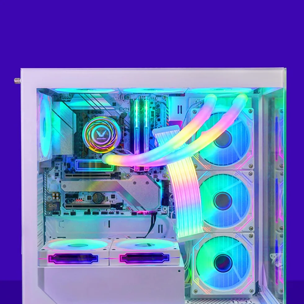 TZMRIT PC Cable Rgb, ARGB PSU Cable Cover Cable Extension, RGB Power Extension Cable Cover Kit for Motherboard and GPU PC Cable Parts Decoration (24PIN WH)