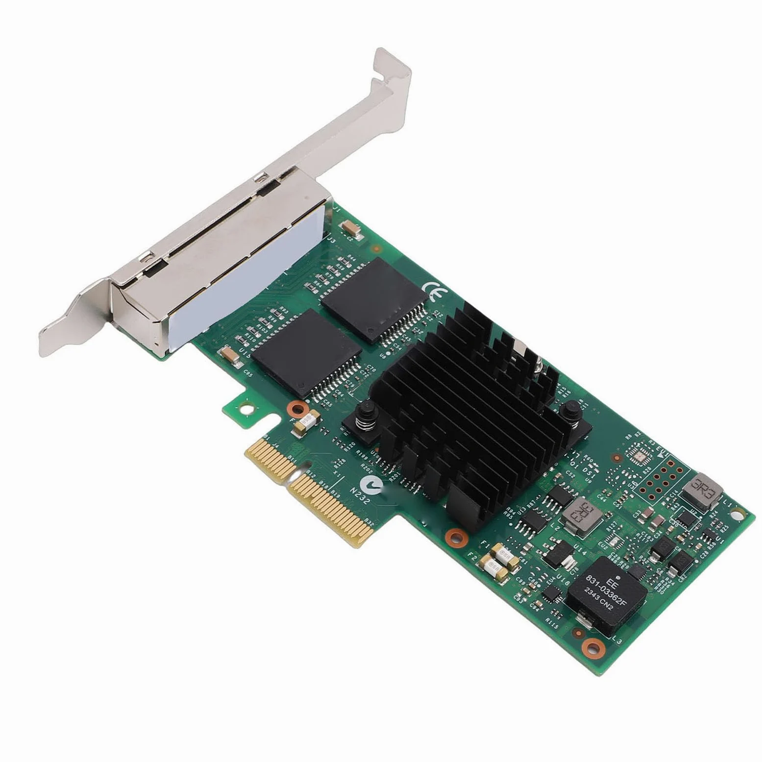 Cryfokt Scheda di Rete Gigabit PCIe a 4 Porte Chipset 82580 Adattatore Ethernet Quad RJ45 con Staffa a Basso Profilo Scheda di Rete Server per PC Desktop Industriali e Workstation