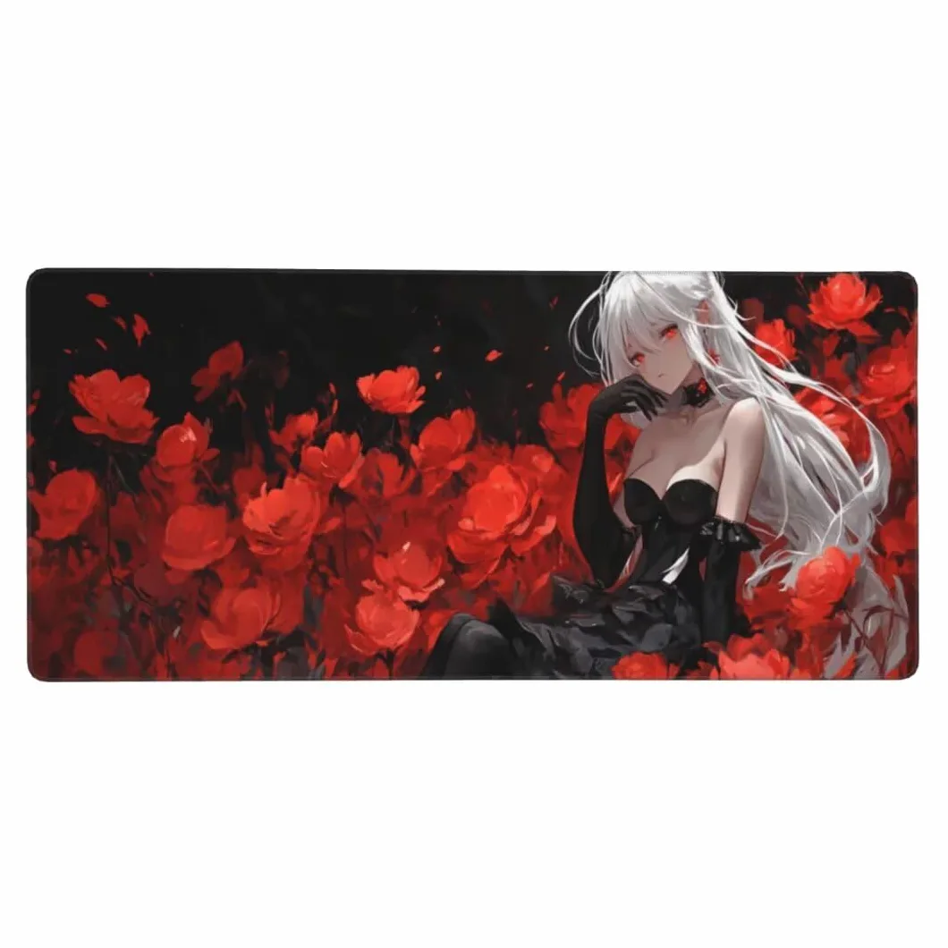 Tappetino Mouse XXL 1400x600x3mm Tappetino Mouse Fiore Ragazza Impermeabile Tappetino Gaming Mouse Pad XXL Tappetino Scrivania, Base Antiscivolo Migliora Precisione e Velocità per Desktop/Ufficio