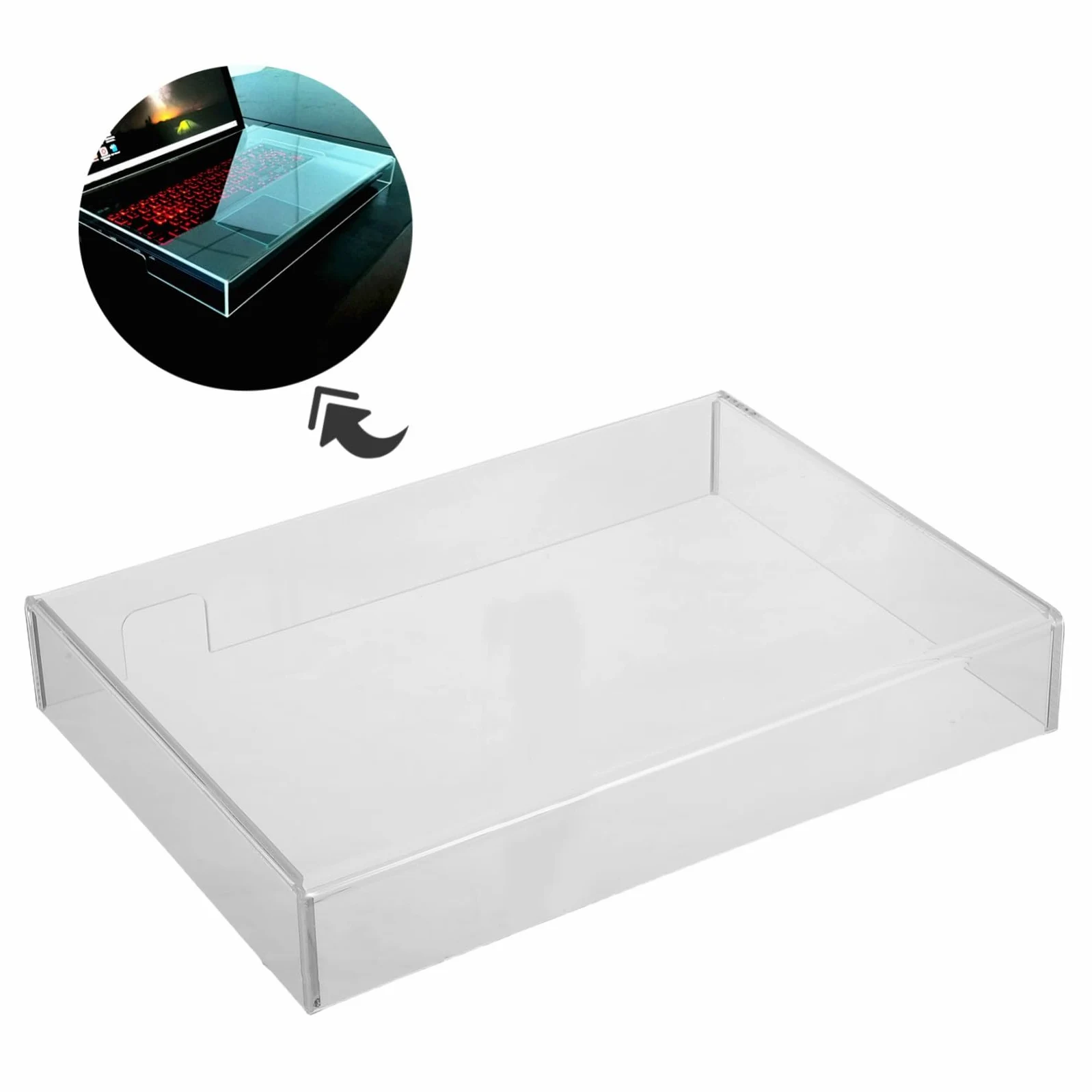 Alipis Copertura Antipolvere Trasparente per Tastiera da Gioco in Acrilico 357x255x48mm, Protezione Resistente Agli Schizzi per Laptop, Antipolvere per Uso Domestico, Ufficio e Scuola