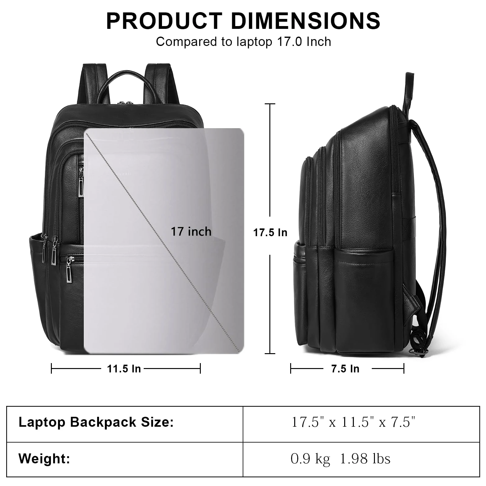 Shrrie cuoio 17 pollici laptop zaino per donne, grande viaggio zaino tasca per casual Daypack college tasca di lavoro
