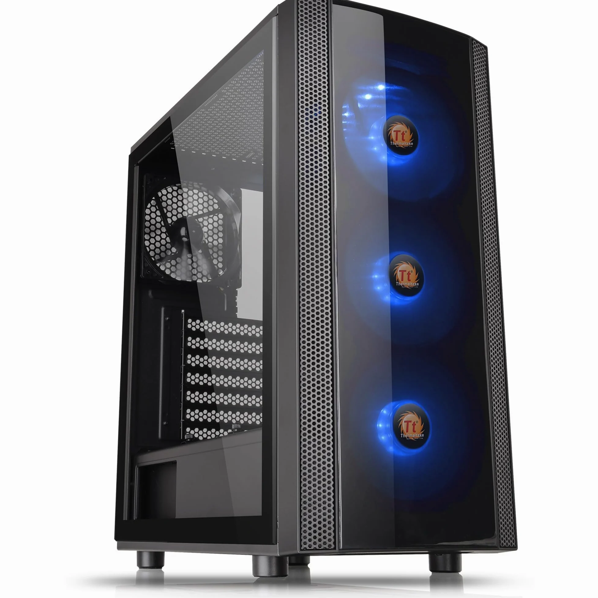 Thermaltake Versa J25 TG RGB Case per Desktop PC, Nero