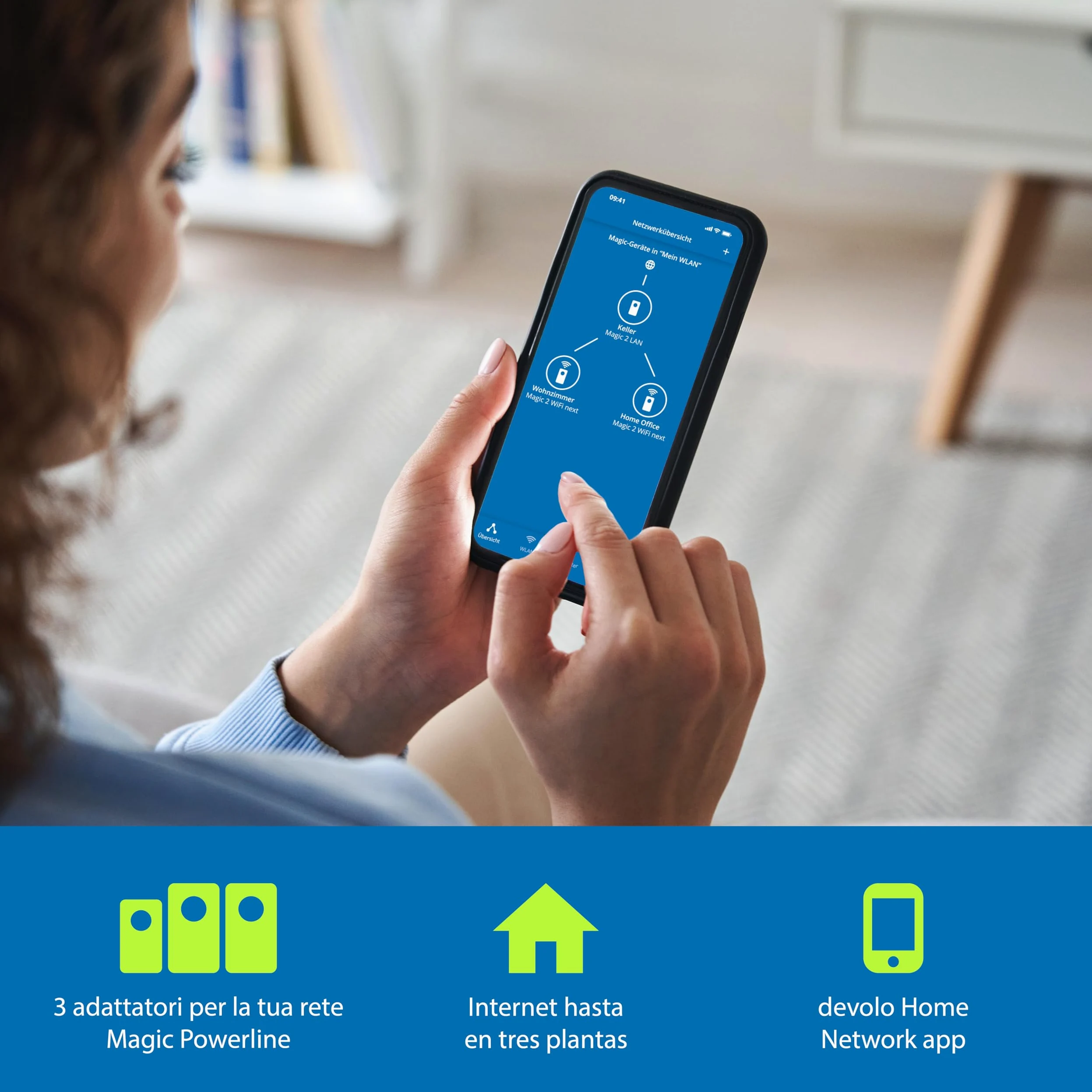 devolo Magic 2 WiFi 6 next Multiroom Kit, adattatore Wi-Fi Powerline, fino a 3.000 Mbps, presa Wi-Fi, 2 porte LAN Gigabit, bianco