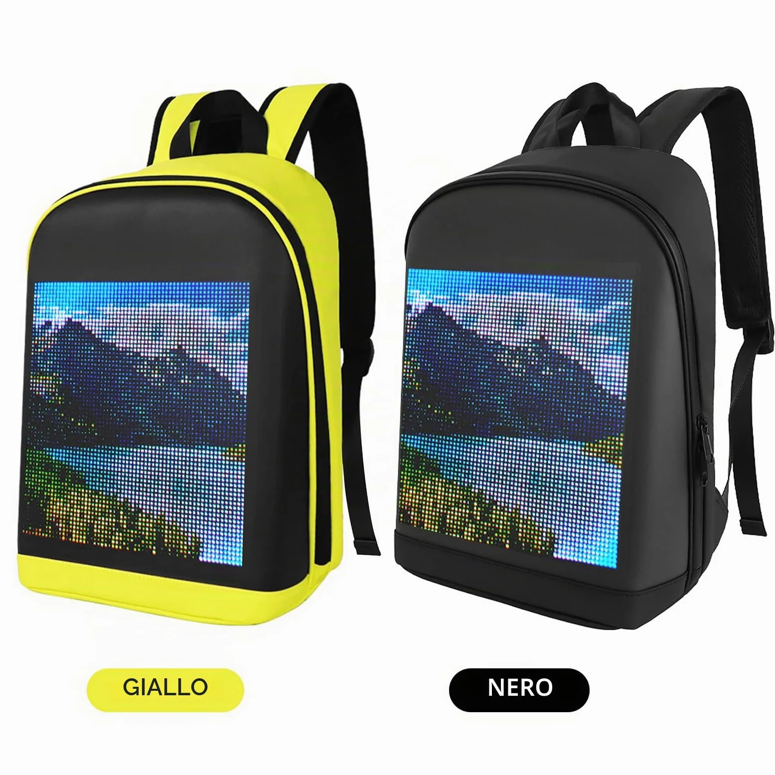 Zaino da viaggio personalizzabile con schermo a colori a LED Borsa da scuola per uomini Donne Studenti universitari