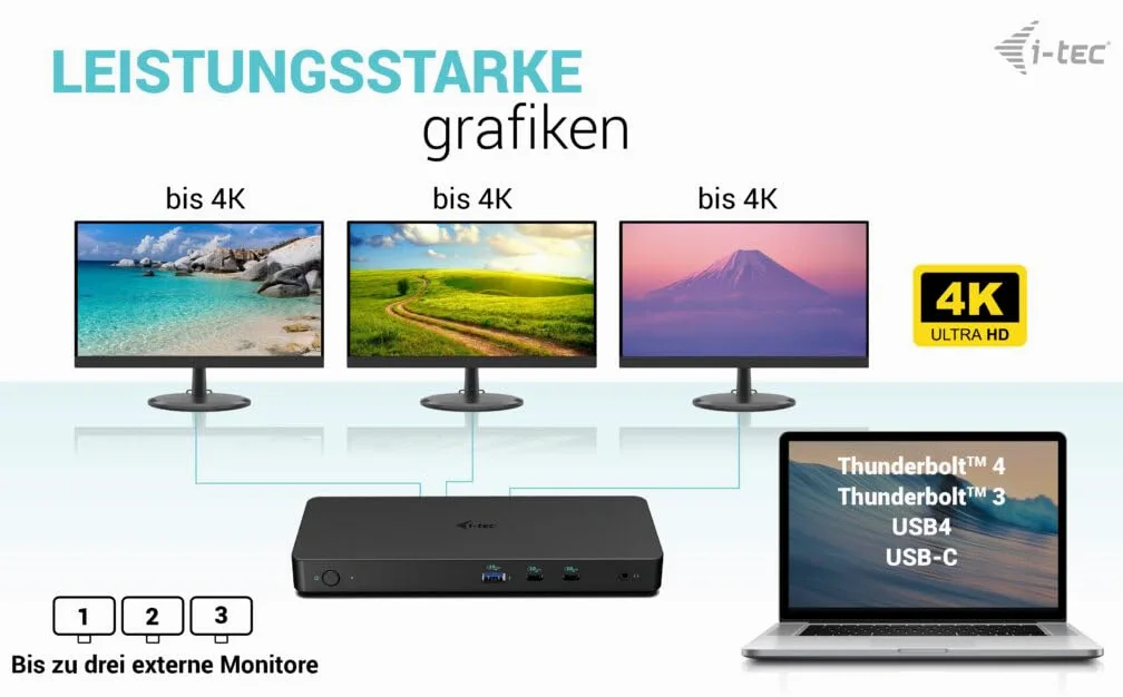 I-Tec UsB-C Triple Display Docking Station Gen 2 Pro + Power Delivery 100w - Kabelgebunden - Usb 3.2 Gen 1 (3.1 Gen 1) TypE-C - 100 W - 3,5 Mm - 10,1