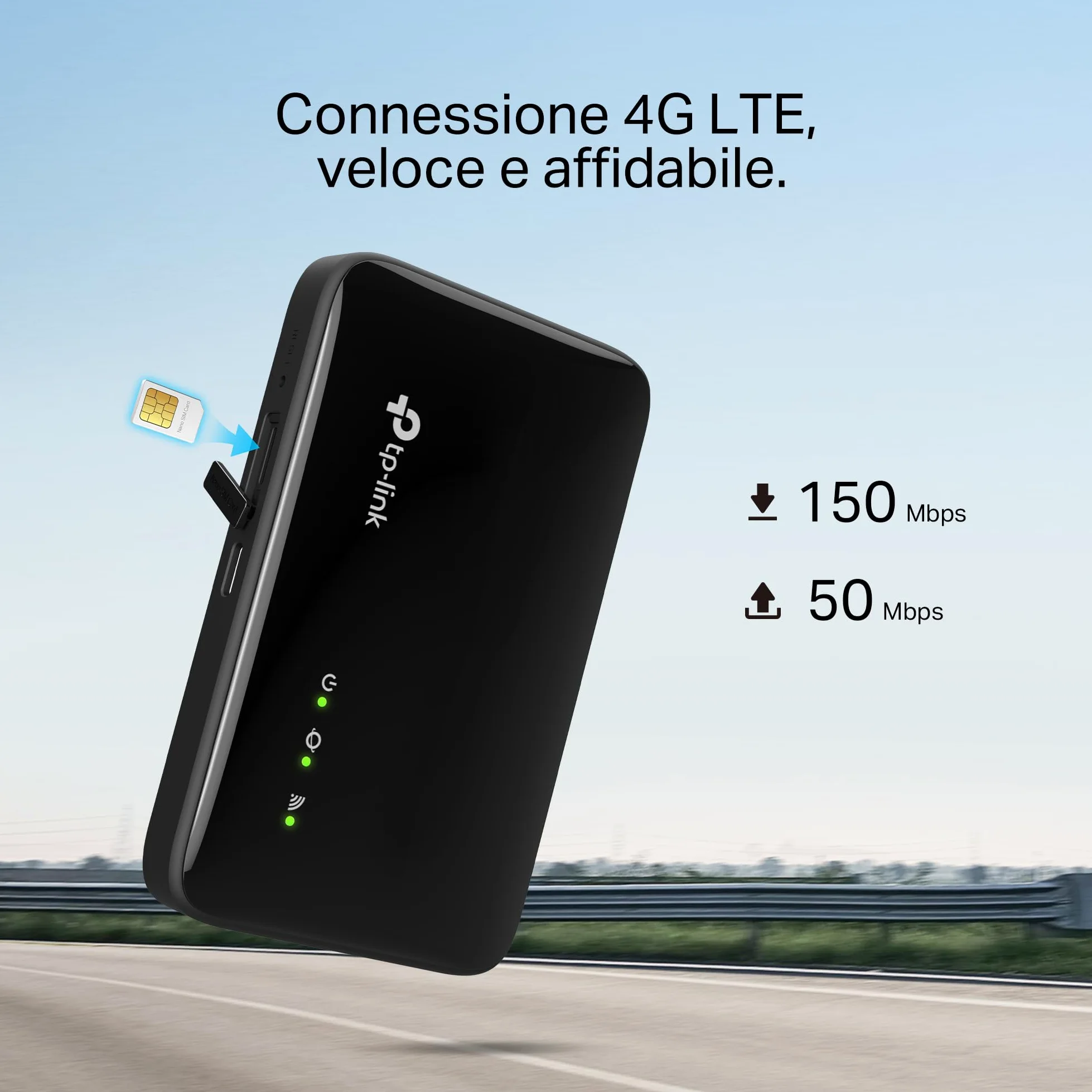 TP-Link M7005 Saponetta WiFi 6 AX300Mbps, Router WiFi con SIM, Router 4G LTE Cat4, Modem con SIM, Fino a 150 Mbps, Batteria 2400mAh, Fino a 12 Ore di Utilizzo