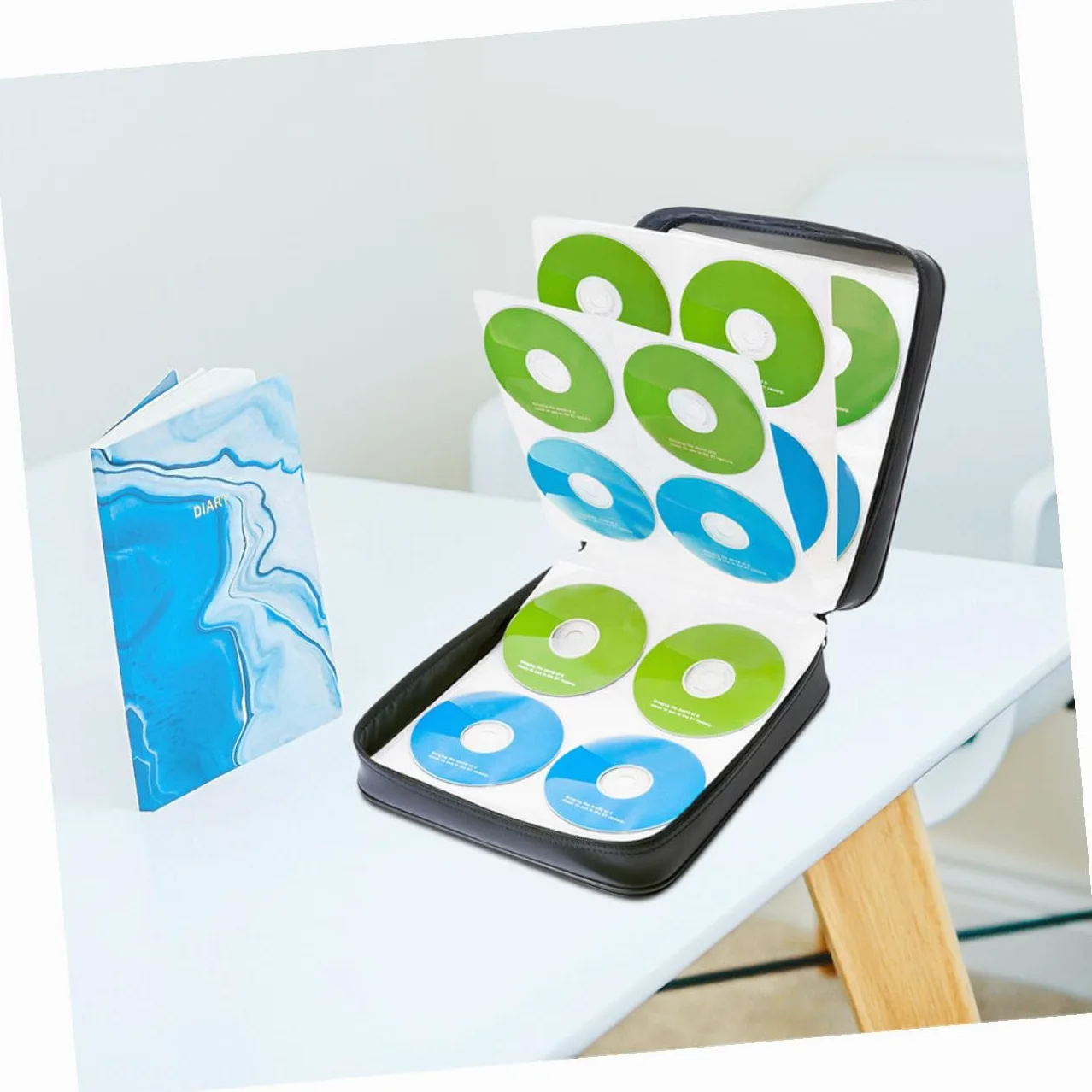 TOYANDONA Custodia Rigida per CD e Dvd Capacità 160 Dischi Organizer Portatile Rivestimento Interno Anti-Graffio e Maniglia Custodia Protettiva Resistente in PP per Trasporto Facile