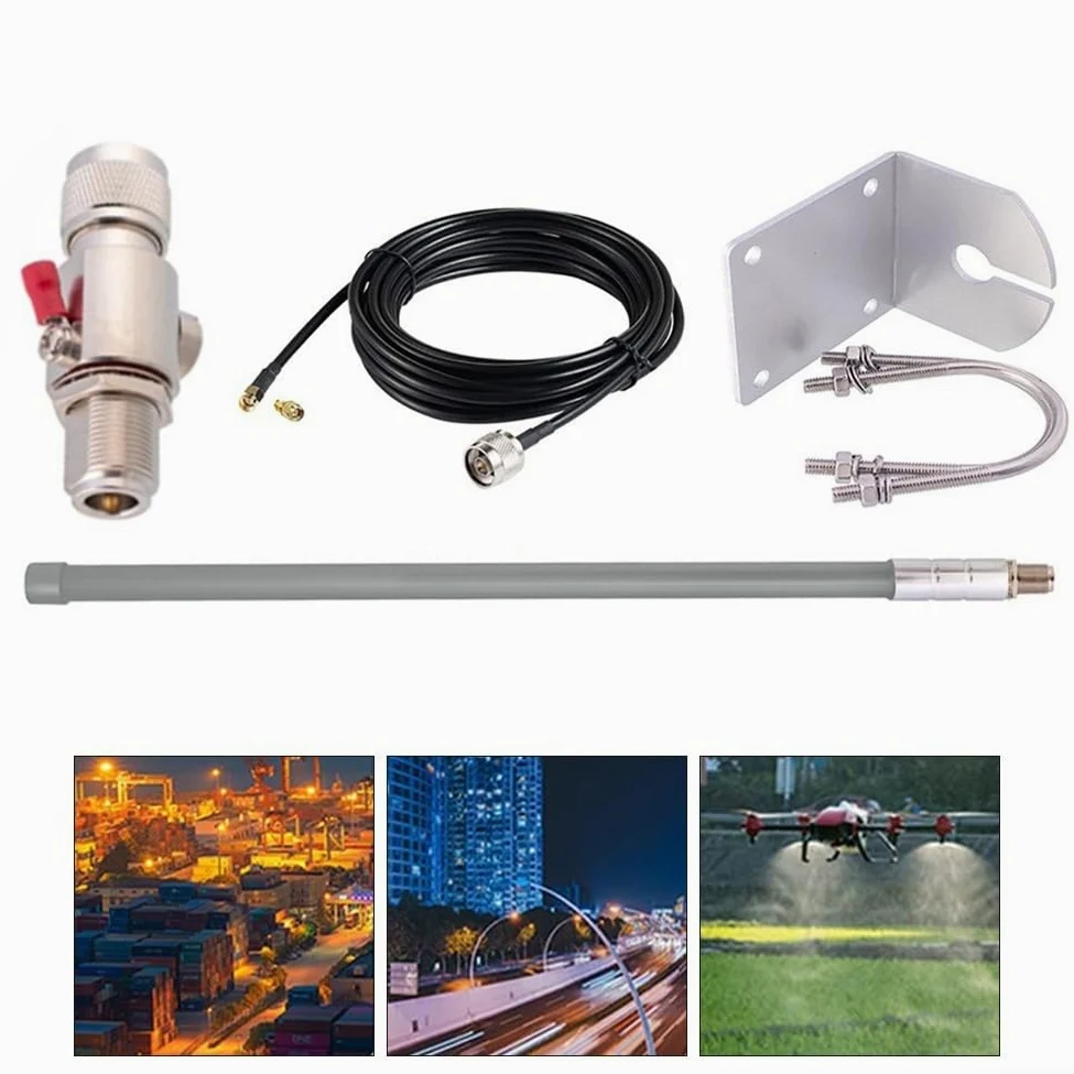 Antenna 12dBi per lora 868 MHz per minatore di elio hotspot per bobcat per rak per nebra - fibra di vetro impermeabile all'aperto per antenna gateway con cavo a bassa perdita N femmina a RP per sma