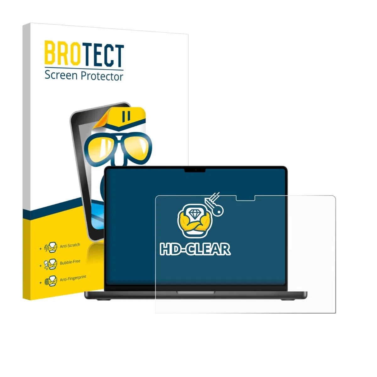brotect Pellicola Protettiva per Apple MacBook Pro 16" M5 2026 Protezione Schermo [Trasparente, Anti-Impronte]