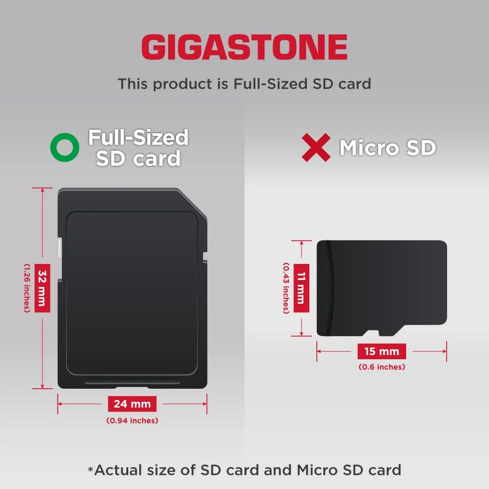 GIGASTONE Camera Plus, scheda di memoria SDHC UHS-I U1 classe 10, video Full HD per fotocamera digitale, con 2 mini custodie, 32 GB