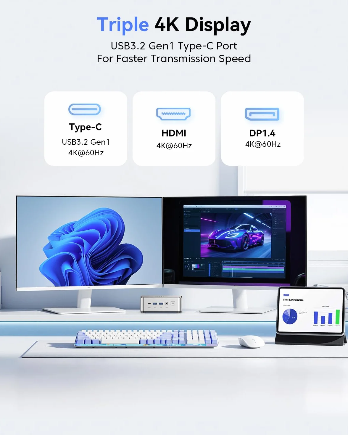 NiPoGi Pinova P2 Mini PC AMD Ryzen R2544 W-11(Defeat 3500U/i3-10110U/R2514,fino a 3,7GHz),8GB DDR4 256GB SSD Mini Computer,4K@60Hz Triple Display con Radeon Vega 8 Grafik, per Ufficio/Casa/Affari