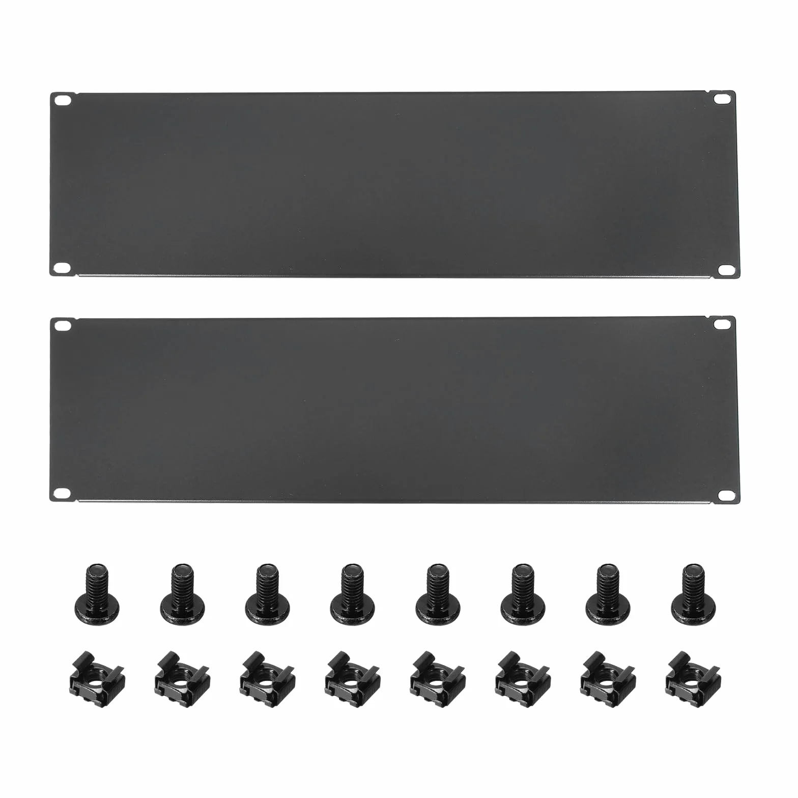 2 Set Pannelli Vuoti 3U, Kit Pannelli Di Riempimento Montaggio Rack Metallico Con Viti E Dadi Per Accessori Cavi Armadio Rack Server Rete 19 Pollici, Nero