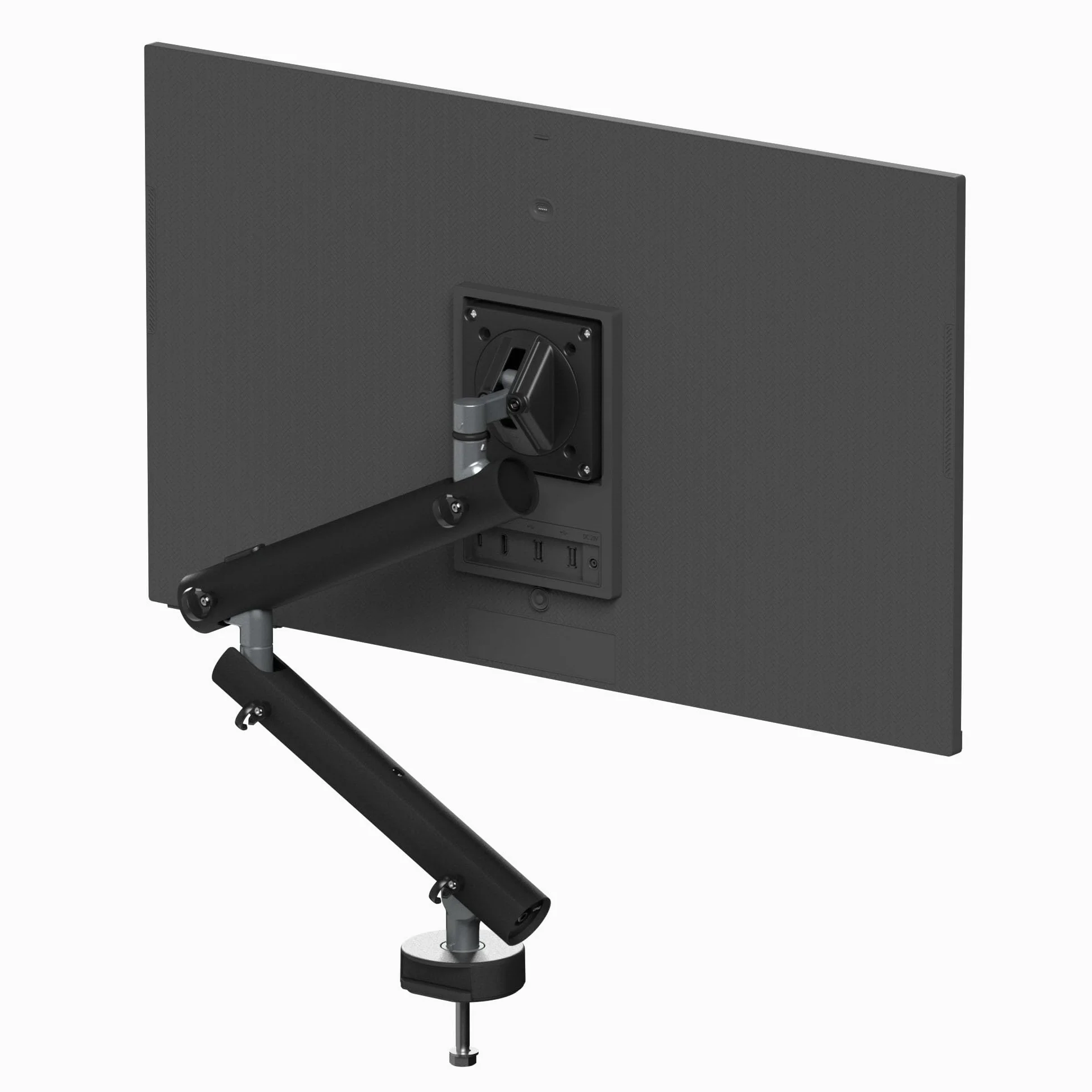 MIRO Supporto da scrivania a braccio singolo per monitor con fissaggio tramite scrivania, braccio regolabile con molla a gas compatibile VESA, gestione dei cavi, adatto a schermi da 17 a 32 pollici
