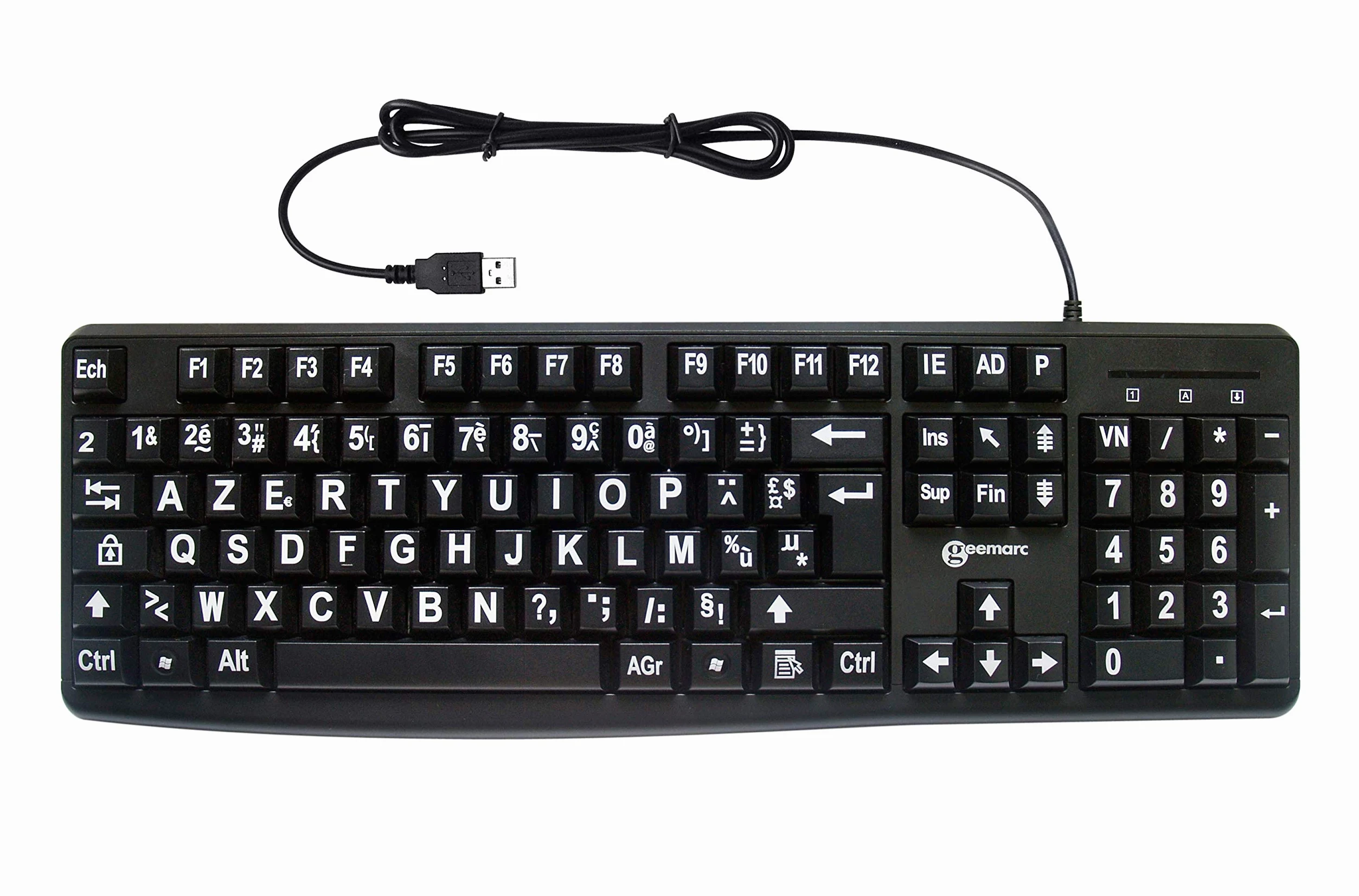 Geemarc USB tastiera KBSV3_BLK_F nero Extragroße Tasten
