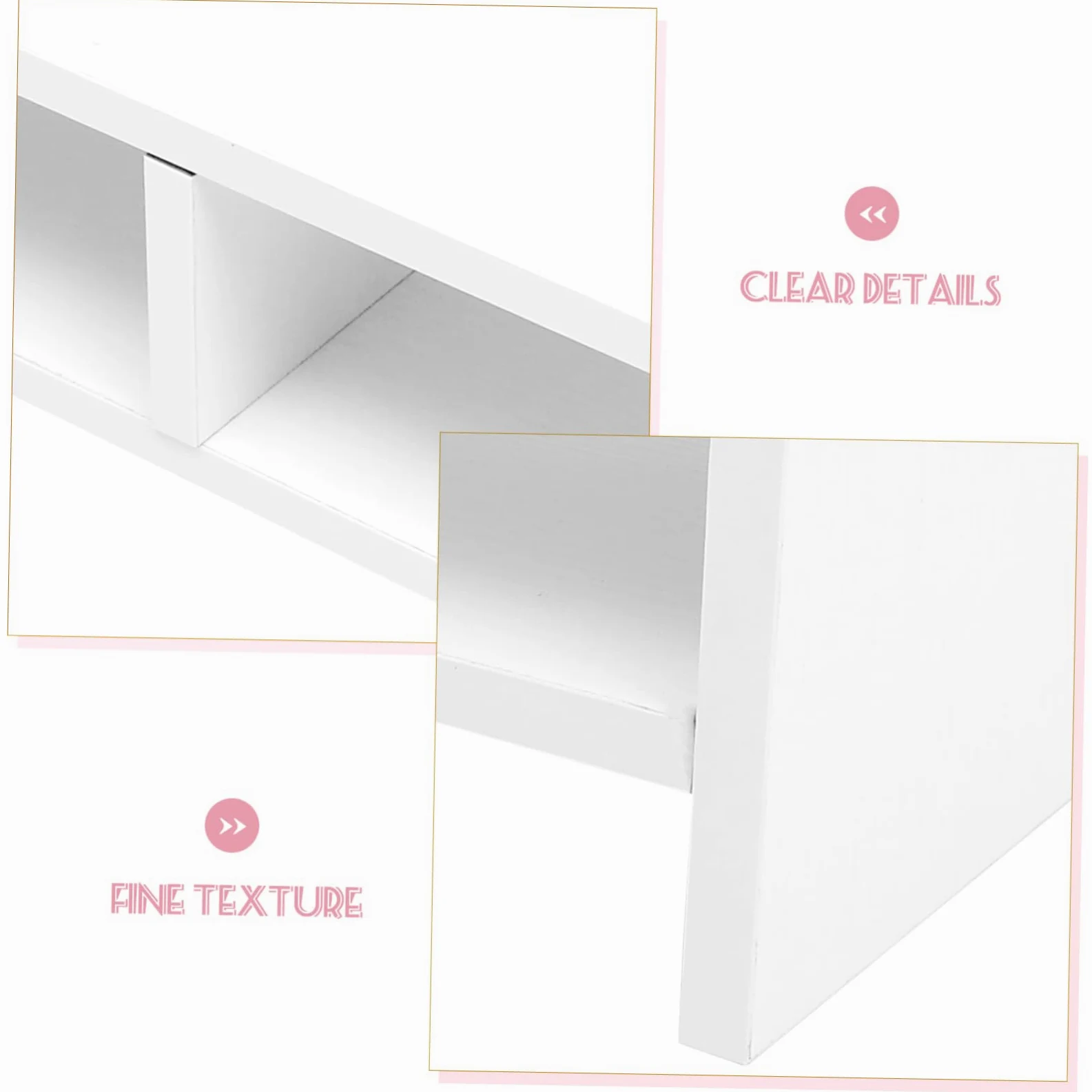 Supporto per Monitor da Scrivania in Legno Bianco Design a Doppio Strato, Rialzo per Computer e Laptop, Organizza Lo Spazio Ufficio in Modo Efficiente e Ordinato