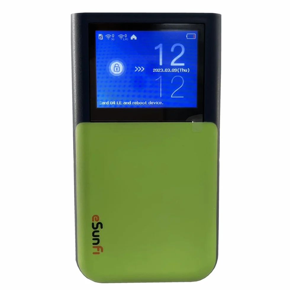 eSunFi SHFiEL62 5G eSim Mobile Hotspot Router Router WiFi portatile, con slot per scheda SIM, fino a 32 terminali WiFi, pannello touch da 2,4 pollici, WiFi6, per casa/lavoro/viaggio (EAU)