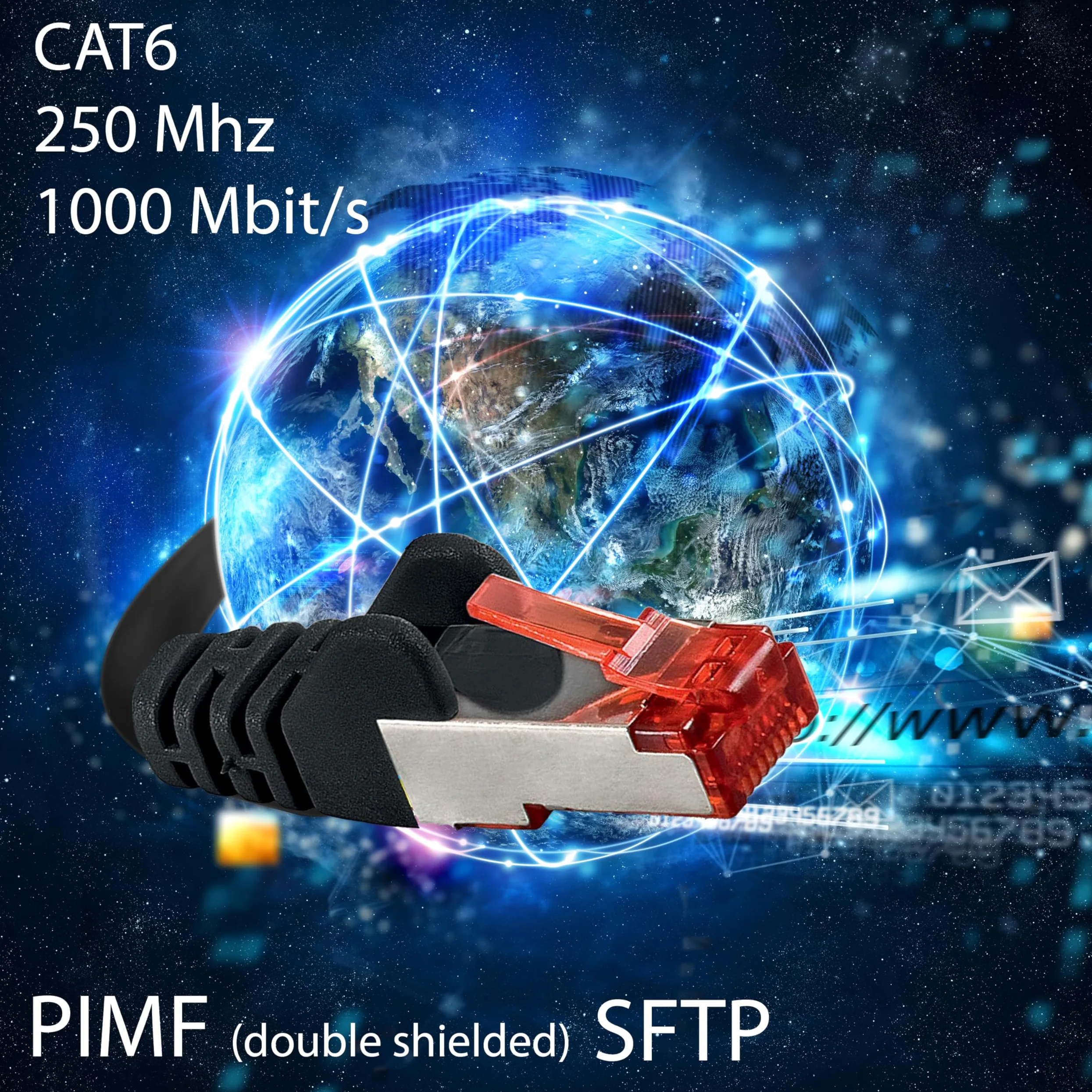 x 10 m - Cavo di rete Cat 6 Cavo patch Cat 6 RJ45 SFTP - Grigio