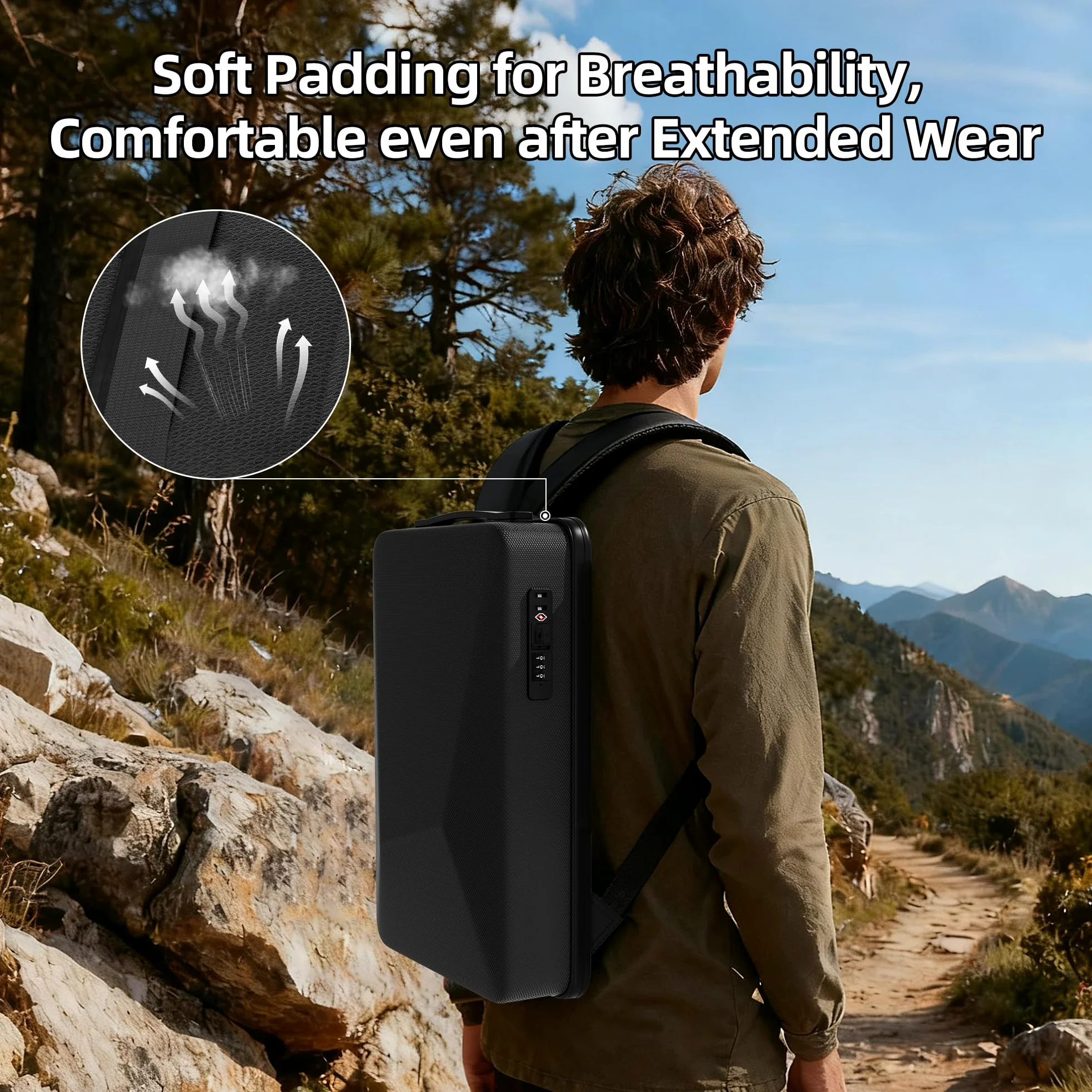 Joinfworld Starlink MINI Zaino Impermeabile con Porta di Ricarica USB,Starlink Mini Case per Cavi di Alimentazione, Adattatore Batteria e Altro con Blocco TSA, Antifurto