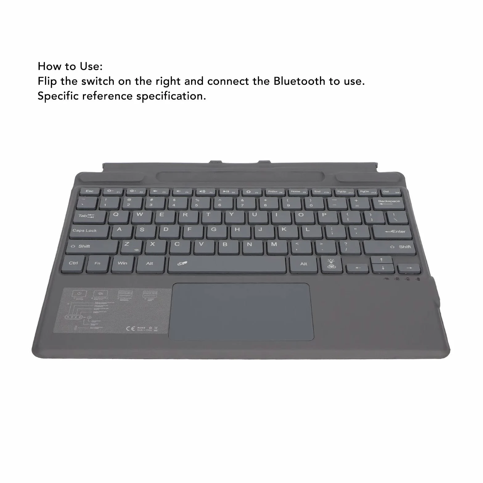 Tastiera Wireless Ultra Slim Notebook, connettività Bluetooth, con Trackpad di Grandi Dimensioni, Retroilluminazione Colorata, Adatto per Pro 8 X, Fino a 10 M di Distanza