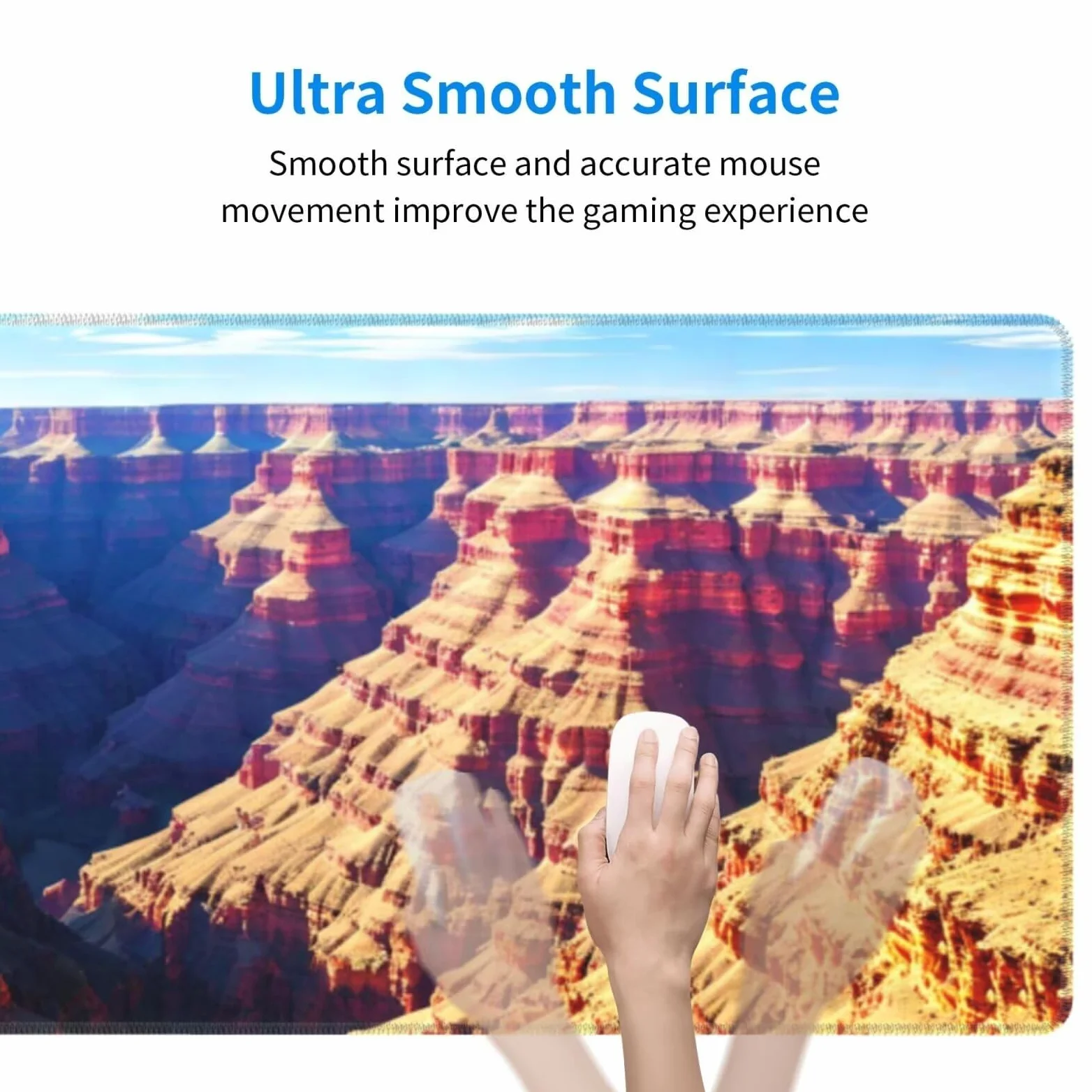 Tappetino Mouse, Tappetino Mouse Gaming Grande XXL 1500x800x3mm Tappetino Scrivania Mouse Pad, Base in Gomma Antiscivolo, Bordi Cuciti,Lavabile, Mousepad per Ufficio e Gaming (Grand Canyon) R-120