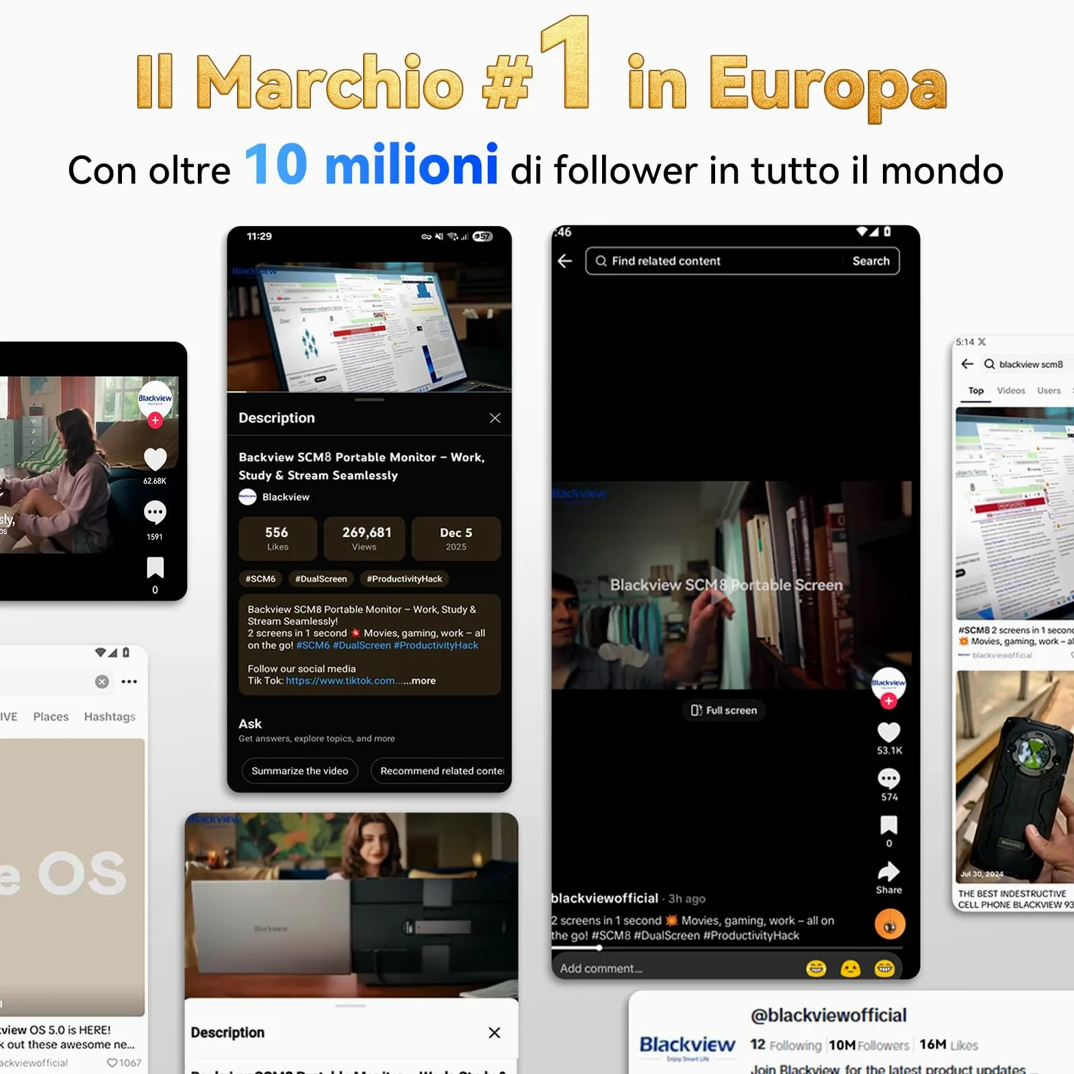 Blackview Monitor Portatile per Laptop, 15,6“ FHD 1200P 100% sRGB FHD Ultra Leggero Adatto a Tutte Dimensioni Laptops Venire con Type-C USB HDMI Plug-Play per Mac, Windows, Chrome, Android