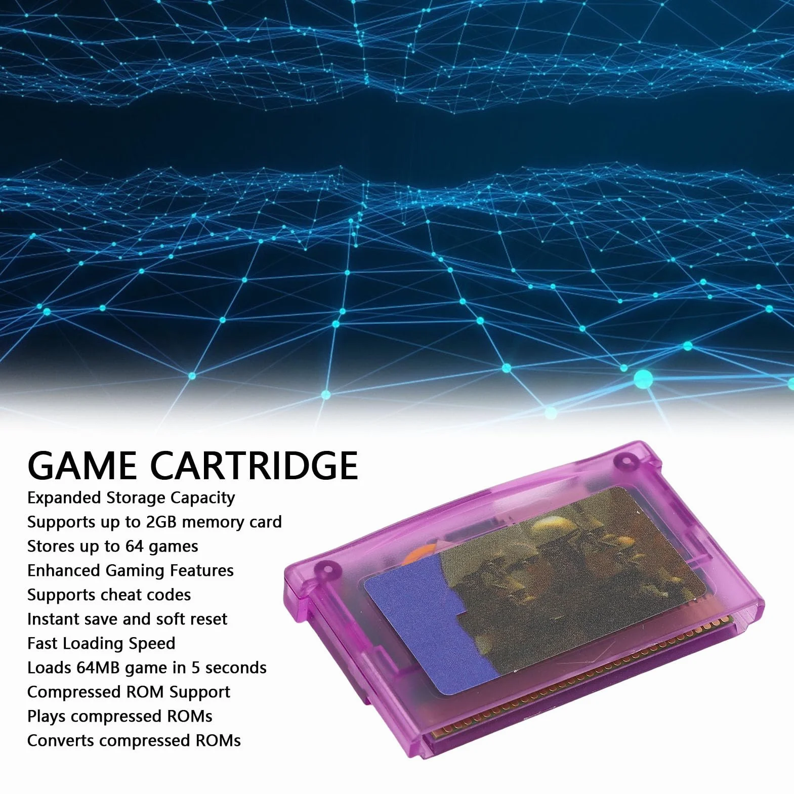 Cartuccia Flash per Giochi, Lettore di Schede TF Portatile con Funzione Cheat e Supporto Memoria Micro da 2GB per SP ABS 1 Pezzo