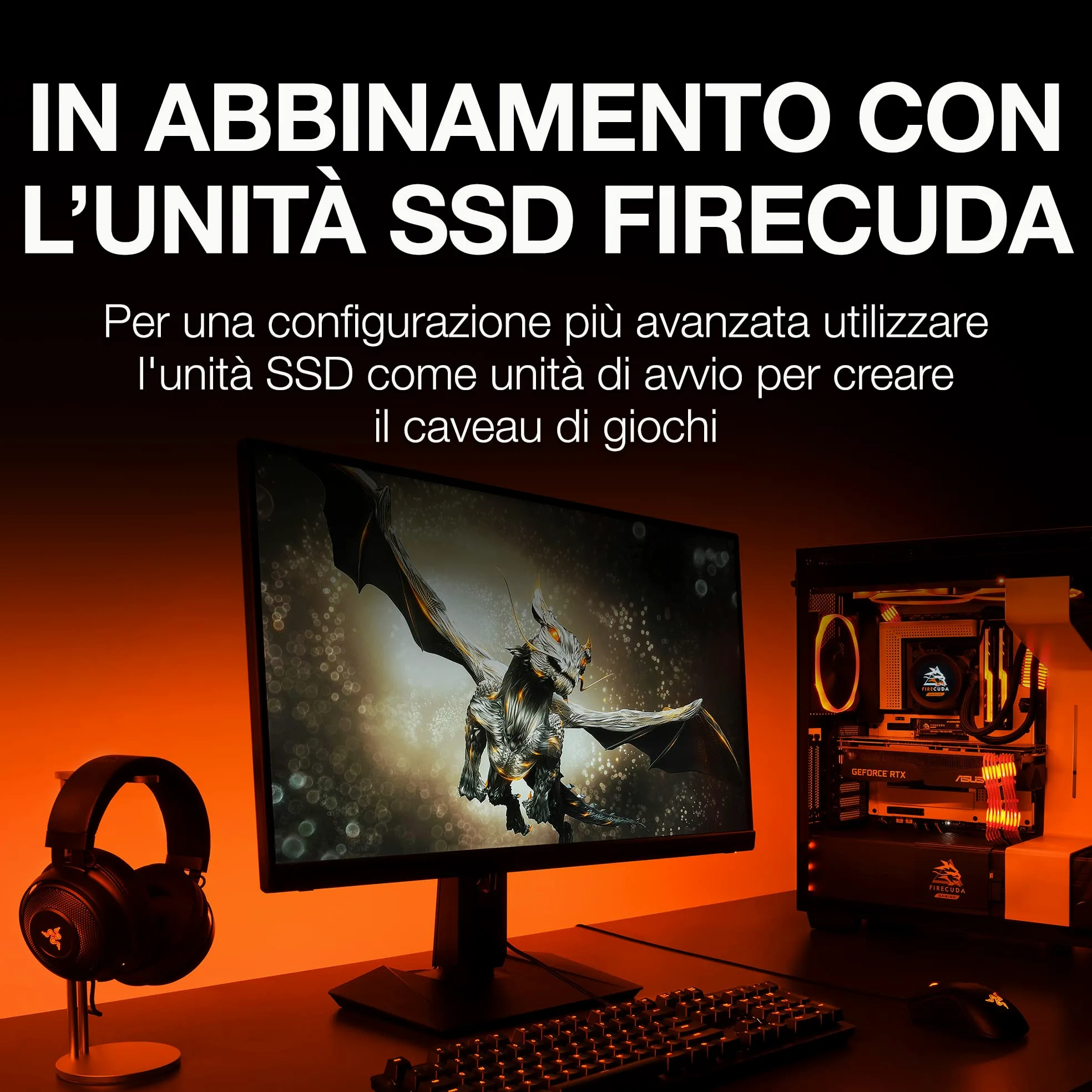 Seagate FireCuda HDD 8TB, Unità disco interna, 3,5", CMR SATA 6Gb/s 7200 RPM 256 MB cache 300TB/anni, Data Rescue Service (ST8000DXZ01)