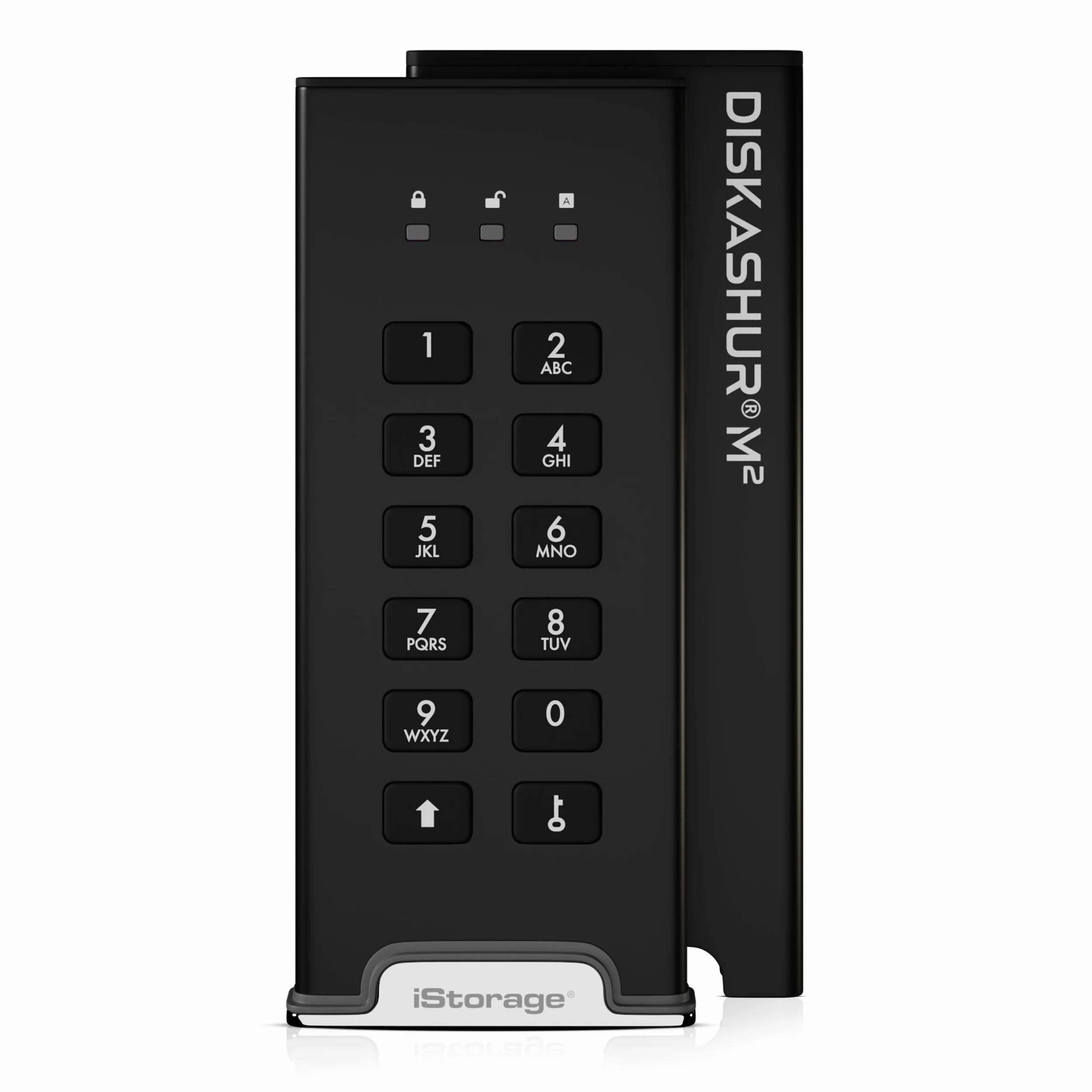 iStorage diskAshur M2 2 TB - SSD portatile USB 3.2 crittografato hardware e autenticato tramite PIN - ultraveloce - conforme a FIPS - robusto e portatile